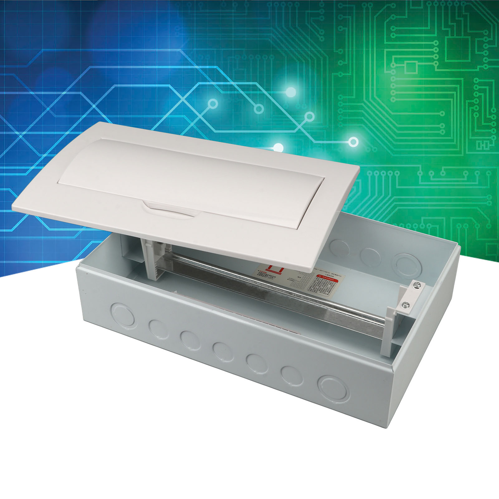 Aufputz-elektroverteilerkasten Mit 15 Kanälen, Komplett Weißer Deckel, Serie Lrp1, Neuer Merlin-typ Mit Din-schiene