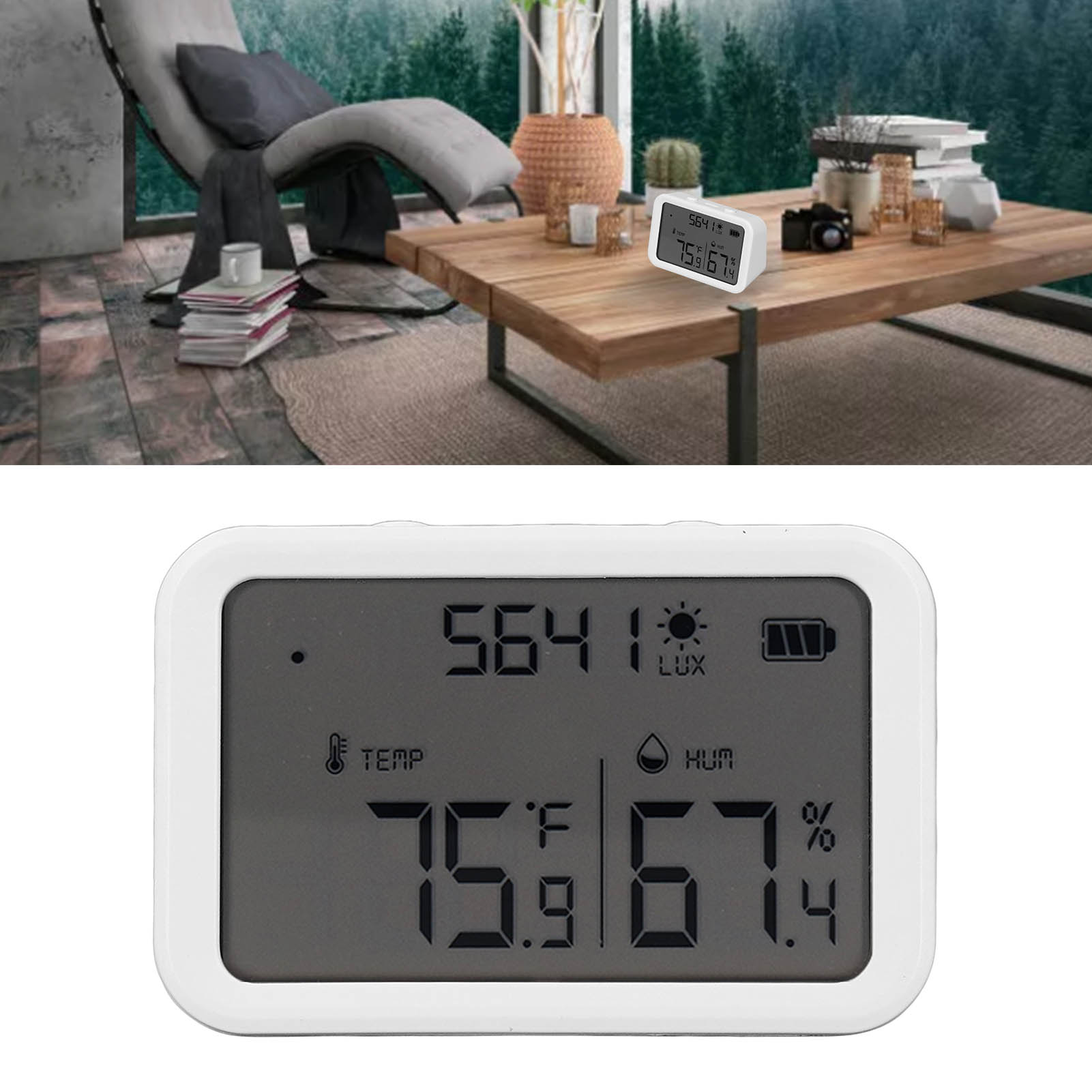Tuya Wlan-fähiger Temperatur- Und Feuchtigkeitssensor, Gewächshaus-lichtdetektor Mit Lichtintensitätserkennung