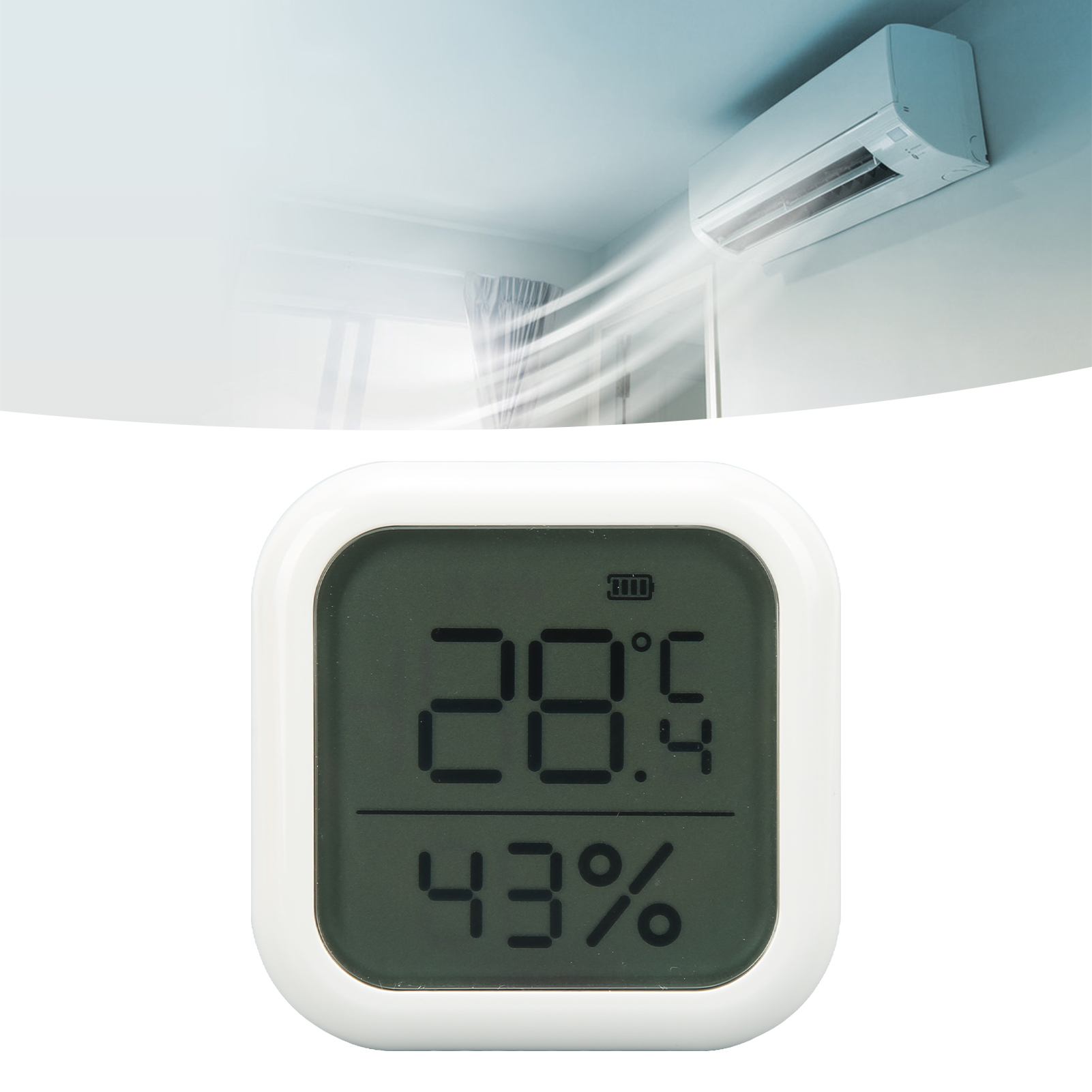 Kctw1z-02 Quadratischer Graffiti Zigbee Smart Temperatur- Und Feuchtigkeitssensor Mit Digitaler Fernbedienung