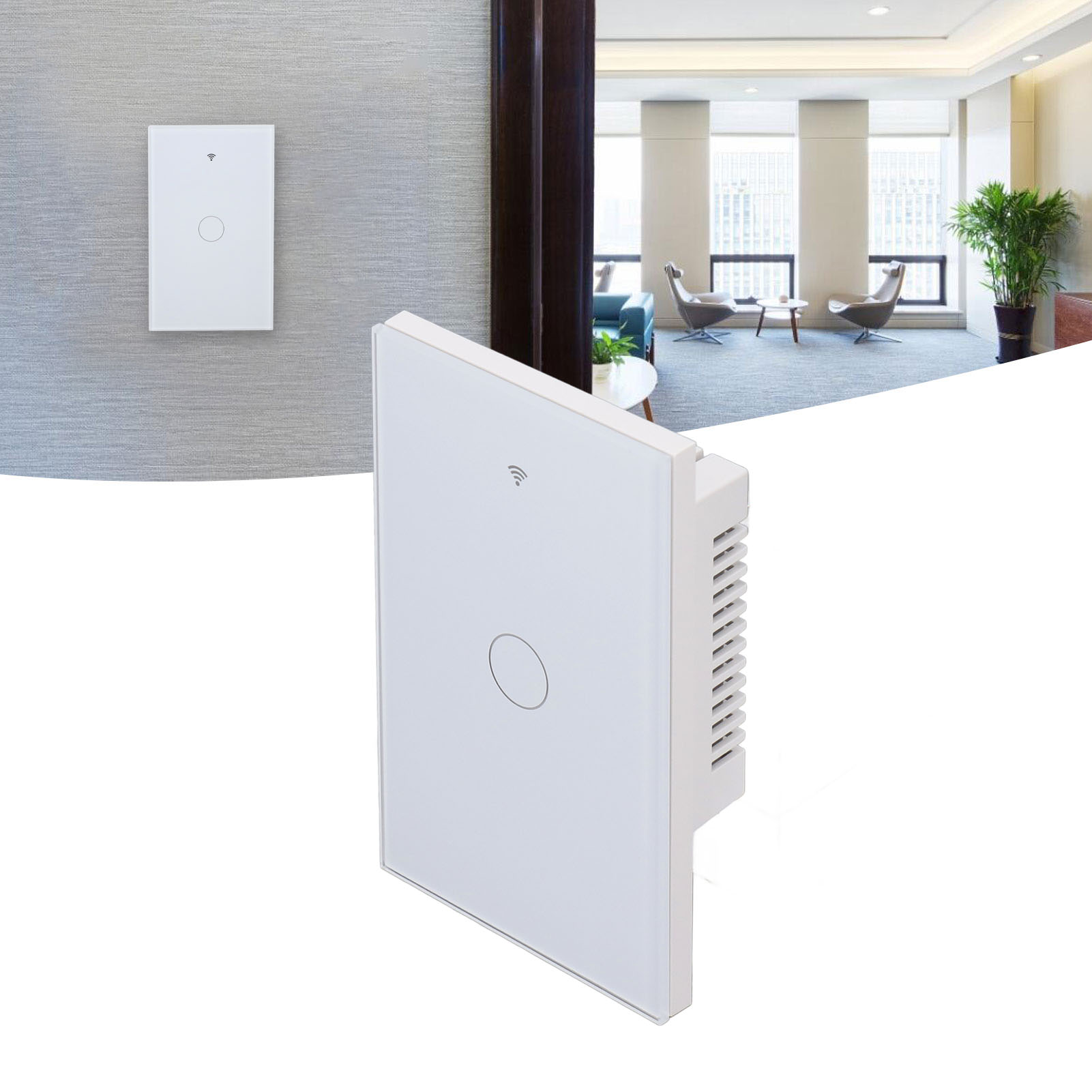 Ws-us-rf Graffiti Smart Wifi-schalter Für Smart Home, Rf433 Glas-touchpanel, 90–250 V, Amerikanisches Design