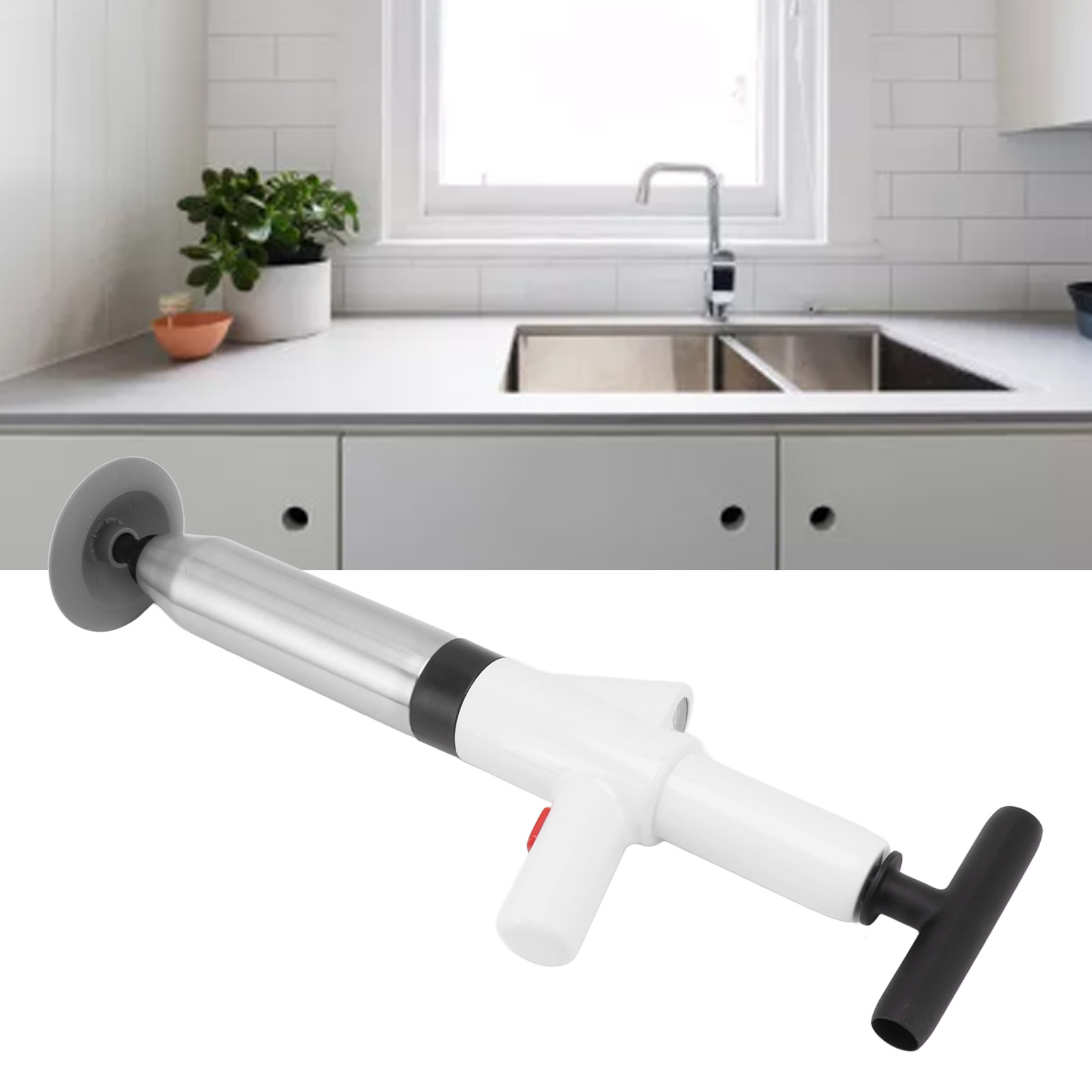 Abflussreiniger Mit Integriertem Pneumatikzylinder Für Hausabflüsse Und Toiletten.