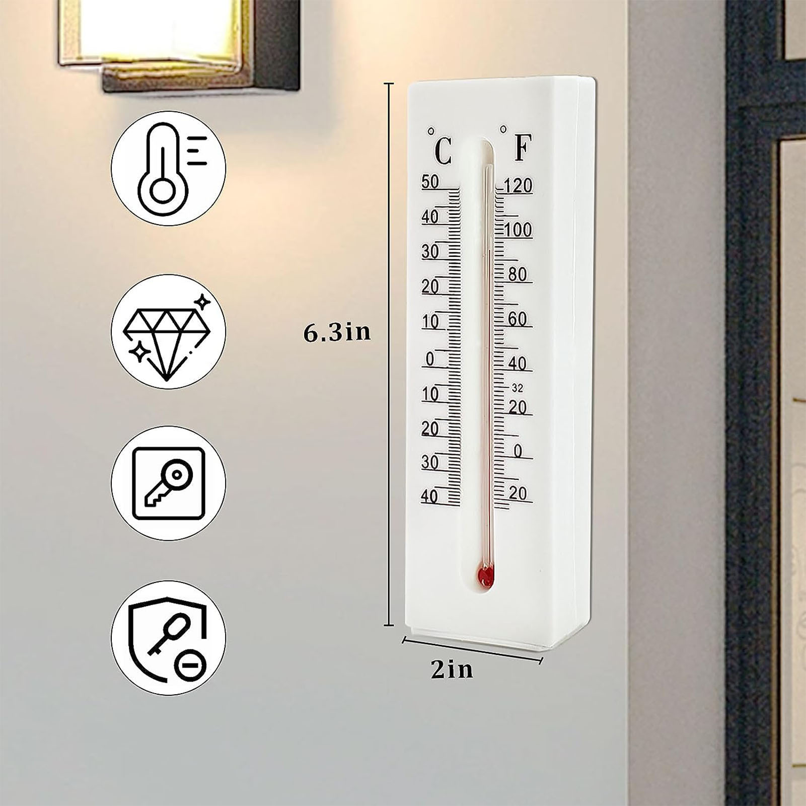 Set Aus 2 Thermometer-hygrometern, Versteckt In Einem Schlüsseltresor
