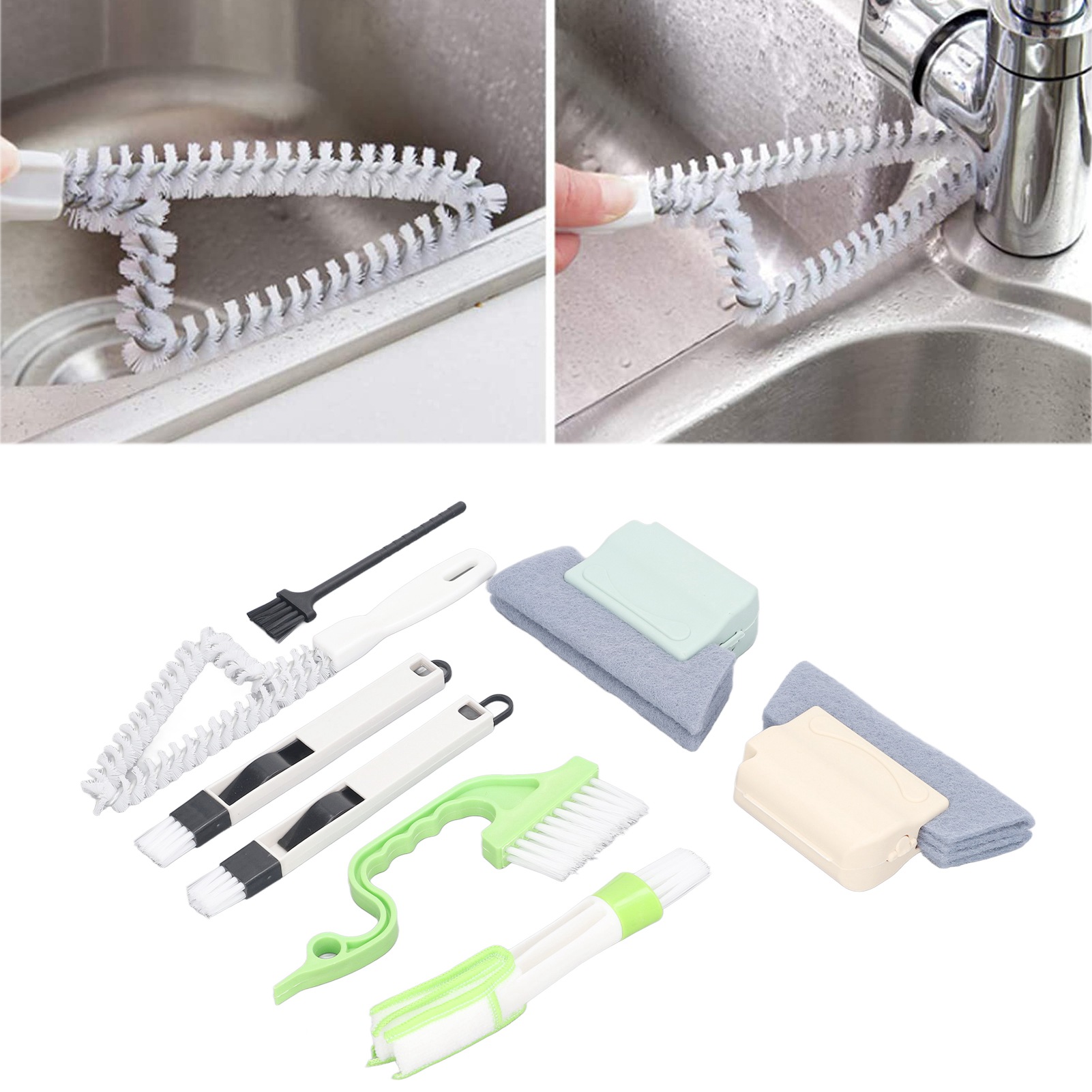 Set Mit 8 Bürsten Zur Reinigung Von Fensterbänken, Reinigungsbürsten Für Küche Und Bad, Mehrzweckbürsten Für Fugen, Bürsten Zur Reinigung Von Rillen