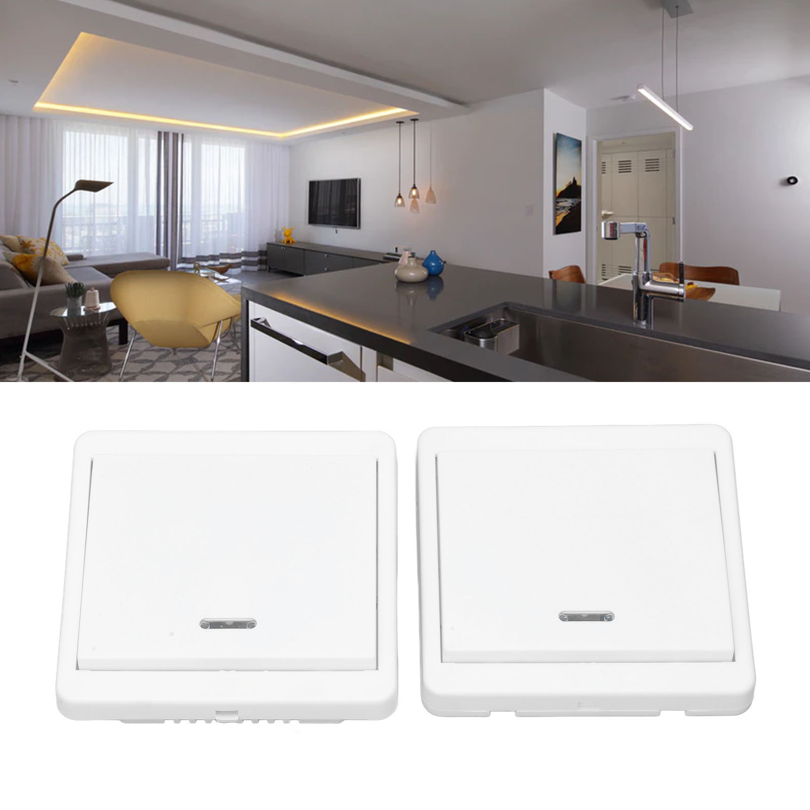 Berm Drahtloser Fernbedienungsschalter, Intelligenter Controller, Doppelbedienfeld Für Zuhause 170240v Vbem-rs1k-wr