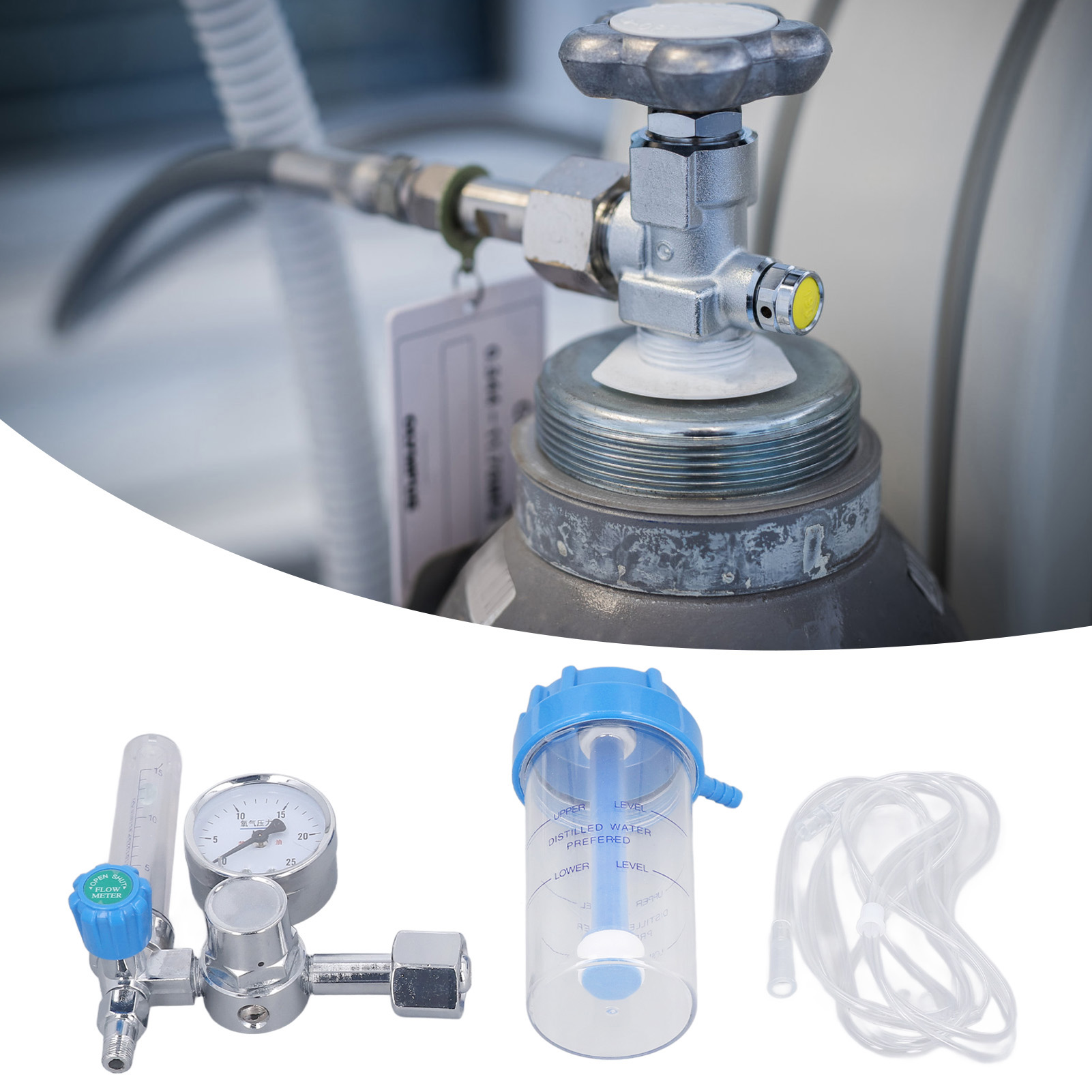 Y008 Sauerstoffdruckregler, Druckregelventil, Schwimmer-sauerstoffdurchflussregler, Schwimmer-manometer Für Sauerstoffinhalation Und -zufuhr, 5/8-zoll-bsp-einlassschraube