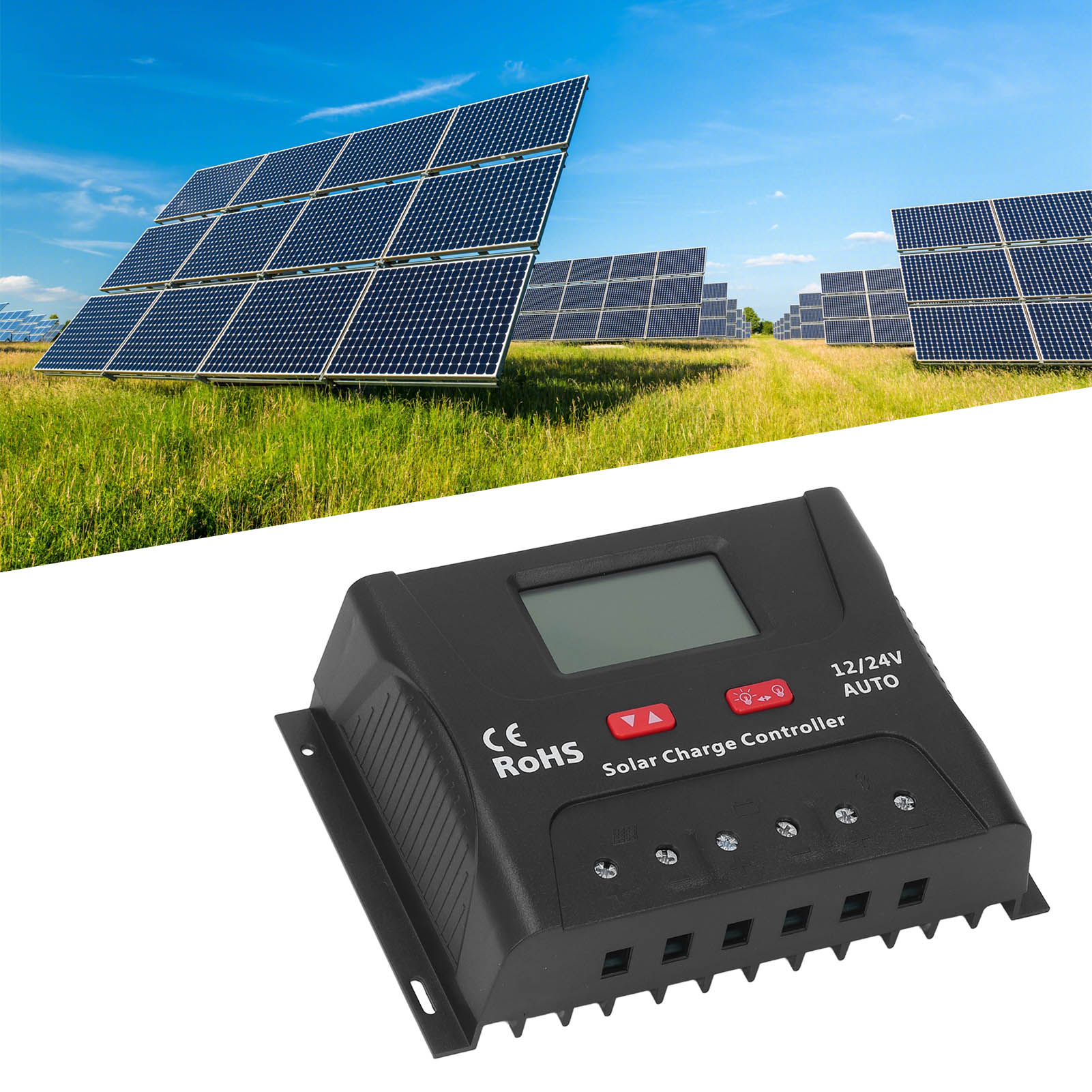 Hp Serie 60a 12v/24v Pwm Solar-lade-/entladeregler Mit Led-anzeige Und Usb-anschluss