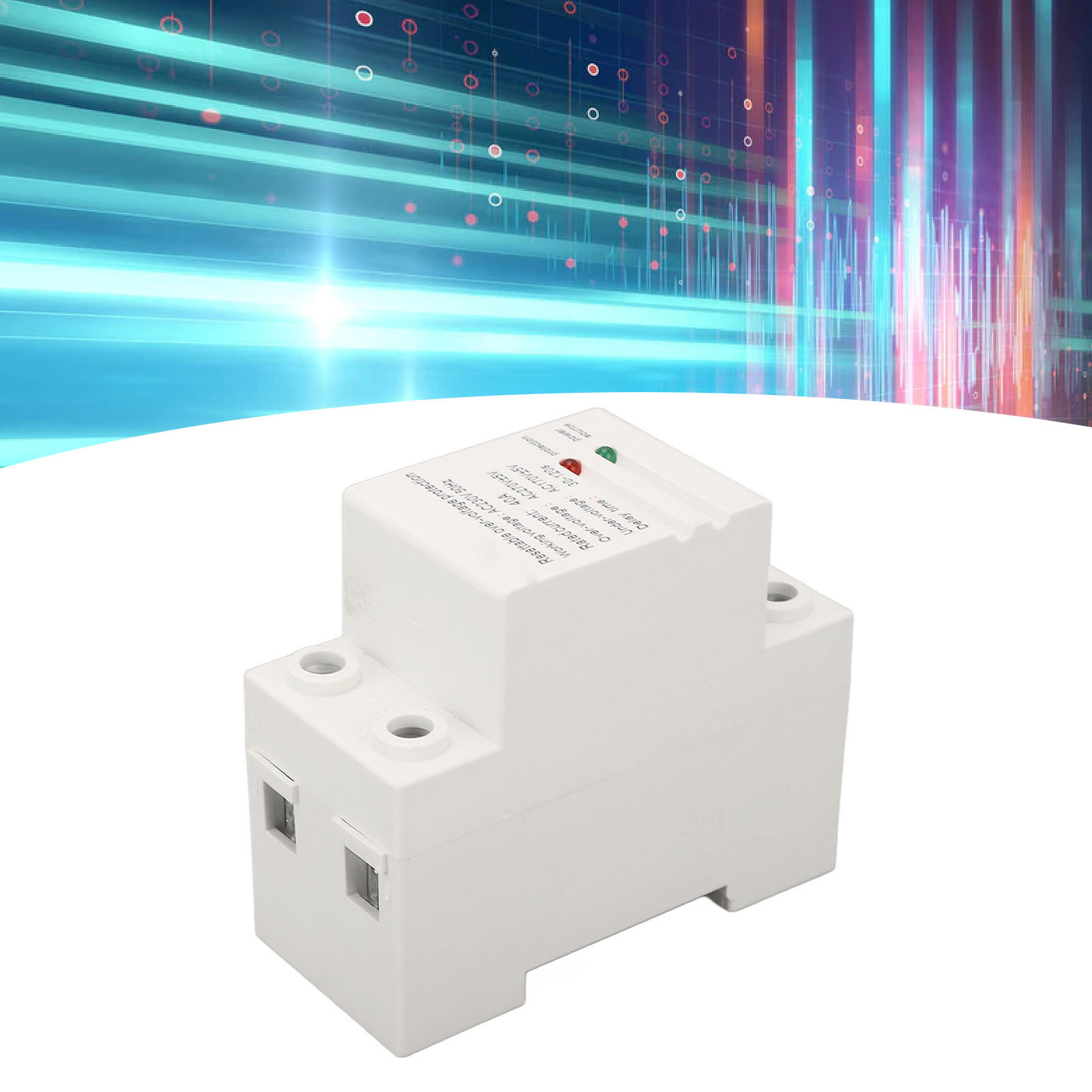 Chltdq Einphasen-intelligenter Überspannungs-/unterspannungsschutz Mit Automatischer Rückstellung, Strombegrenzungs-zeitverzögerungs-schutzschalter, 40 A Ac230 V 50 Hz, Din-schienenmontage, Eingang Ob