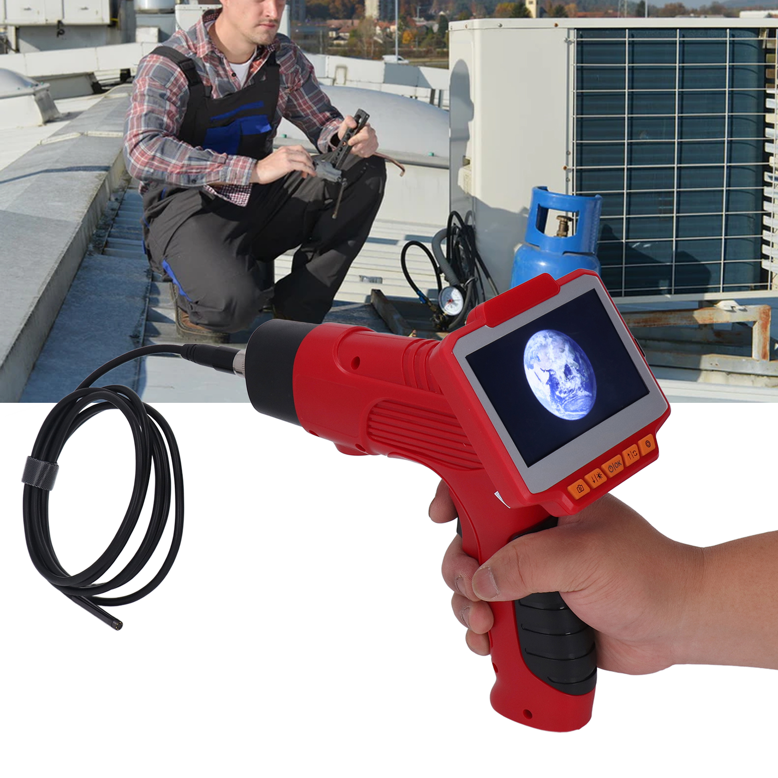 Tragbares Industrieendoskop Mit 4,3-zoll-hd-kamera Für Die Fahrzeugreparatur, Industrielle Rohrleitungsinspektion Und 2 Megapixeln.