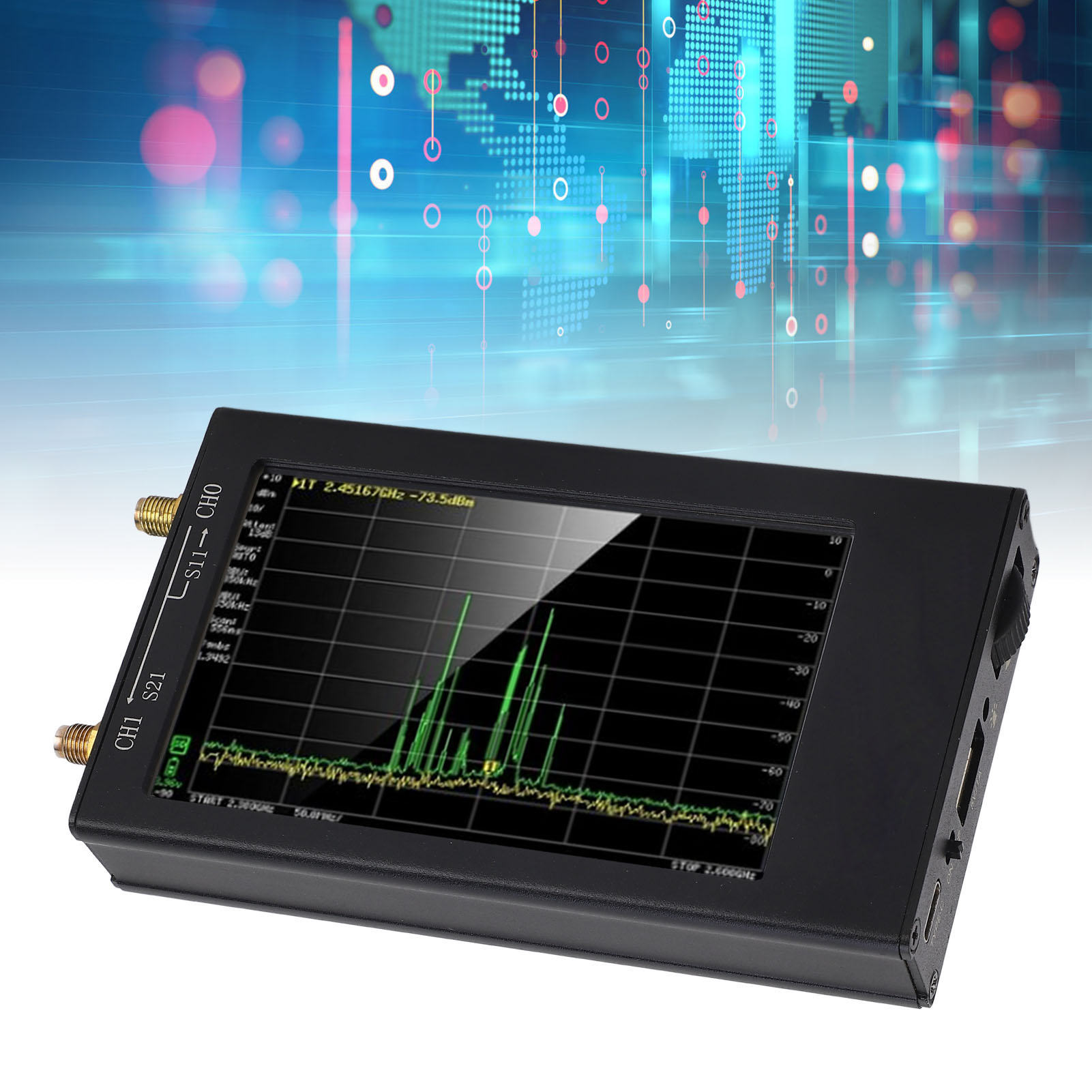 Tragbarer Vektornetzwerkanalysator Nanovna-f Mit 4,3-zoll-ips-lcd-touchscreen, Spektrumanalysator Für 50 Khz Bis 1,5 Ghz