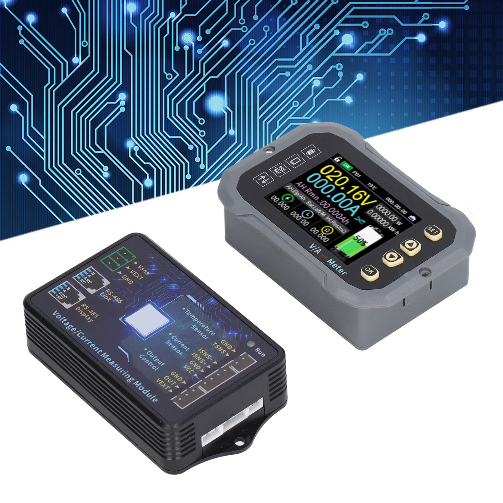 600a Batteriemonitor Mit Ultraklarem 2,4-zoll-bildschirm, 0-120v Shunt, Unterstützt App-steuerung, Drahtloses Voltmeter Und Amperemeter, Bidirektionaler Kapazitätstester.