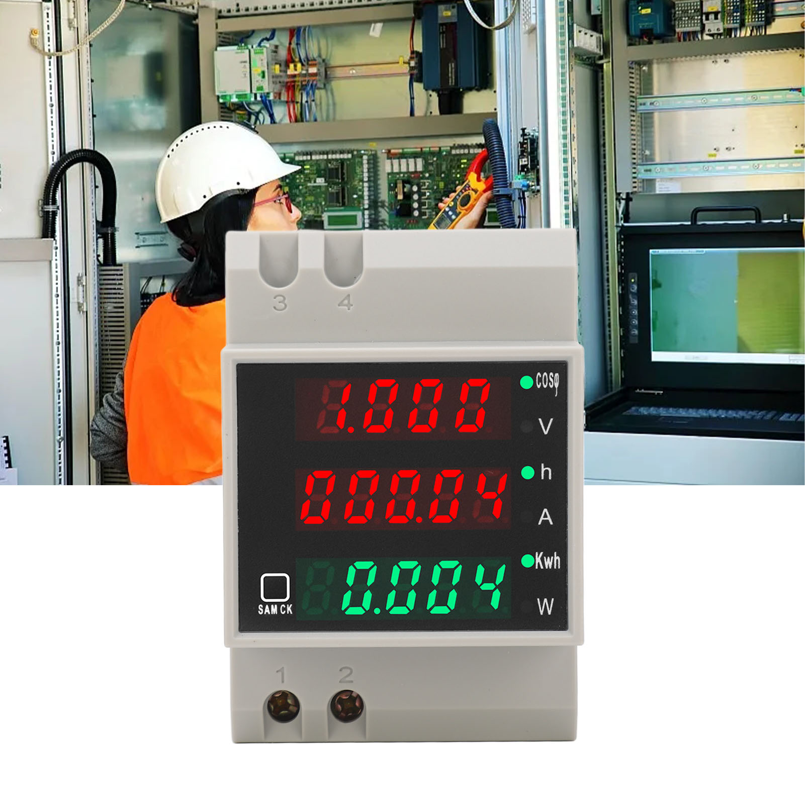 Digitales Din-schienenmessgerät Ac80-300v 100a Für Spannung, Stromstärke, Zeit, Leistung Und Energieverbrauch (kwh).
