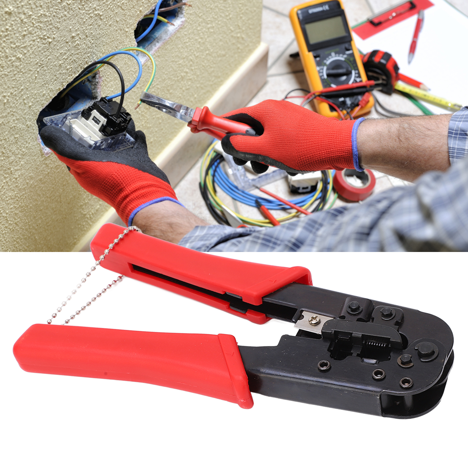 Ht-568 Netzwerk-crimpwerkzeug, Schneid- Und Abisolierwerkzeug, Ratschenwerkzeug Für Rj45-stecker (telefonleitungen), 6/8-poliges Netzwerk-crimpwerkzeug