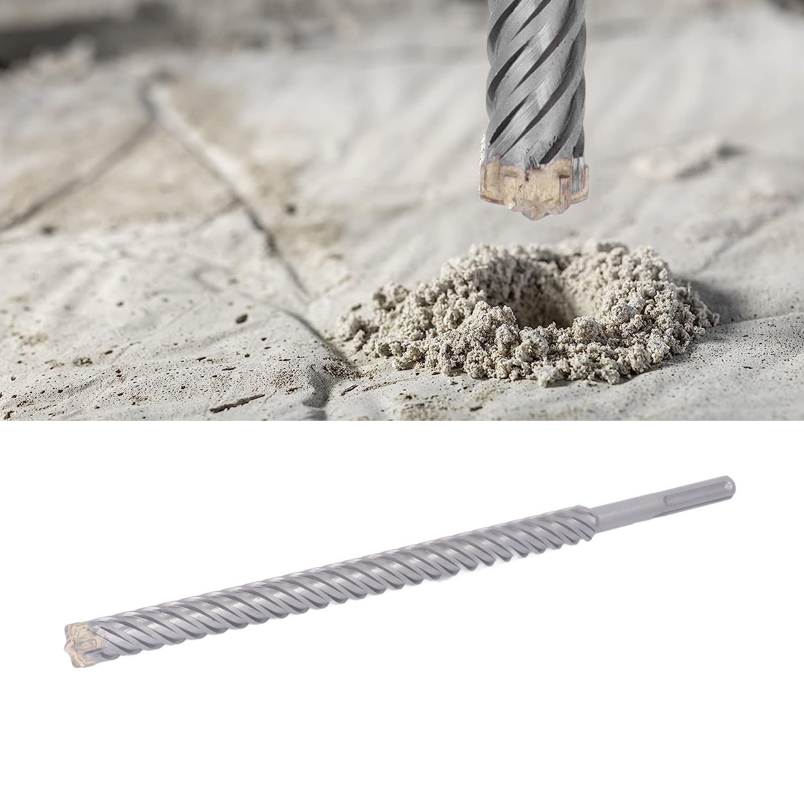 Bohrerset Für Schlagbohrmaschinen Mit 6-schneidigem Schlagbohrer Und Hartmetallbohrern Für Ziegel, Stein Und Beton.
