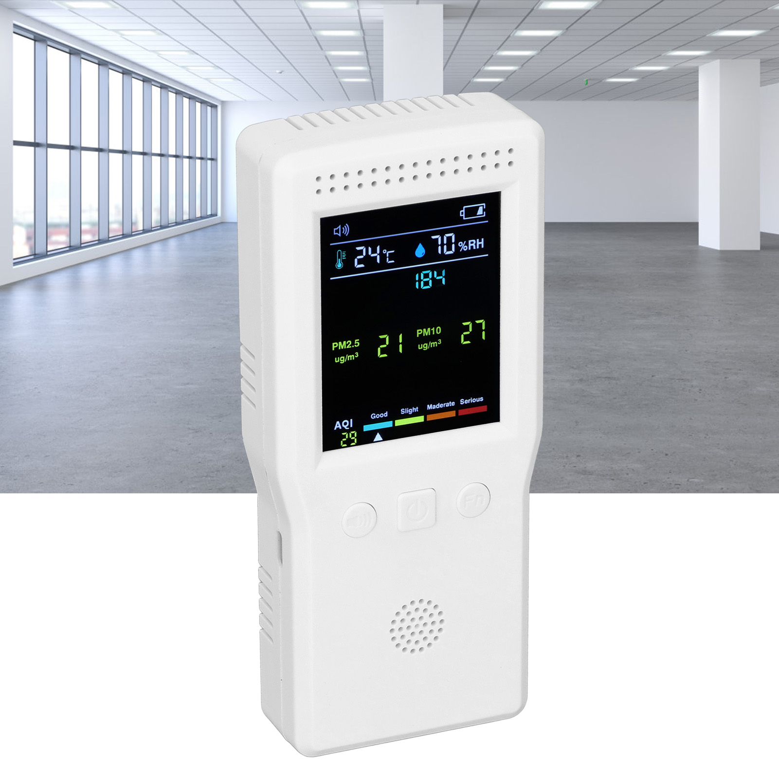 9-in-1-luftqualitätsmonitor Mit Lcd-bildschirm: Pm2,5, Pm10, Hcho, Tvoc, Co2, Aiq, Temperatur Und Luftfeuchtigkeit. Multifunktionaler Luftqualitätsmonitor