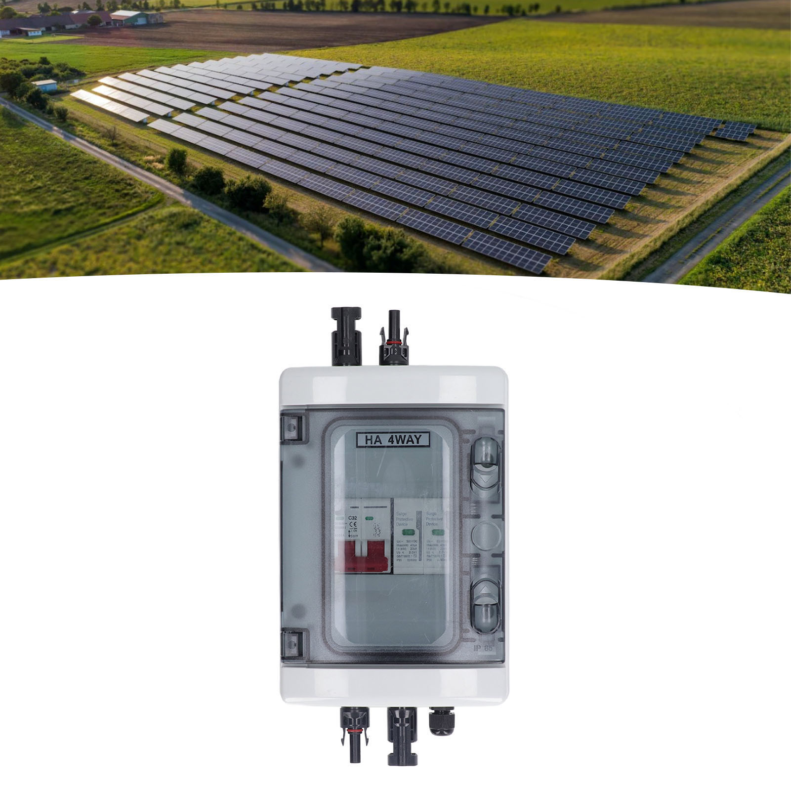 Dc500v 32a Photovoltaik-solartrennschalter Mit Ip65 Überspannungsschutz, Verteilerkasten Mit Miniatur-gleichstrom-leistungsschalter, Solarmodul-kombinationskasten.