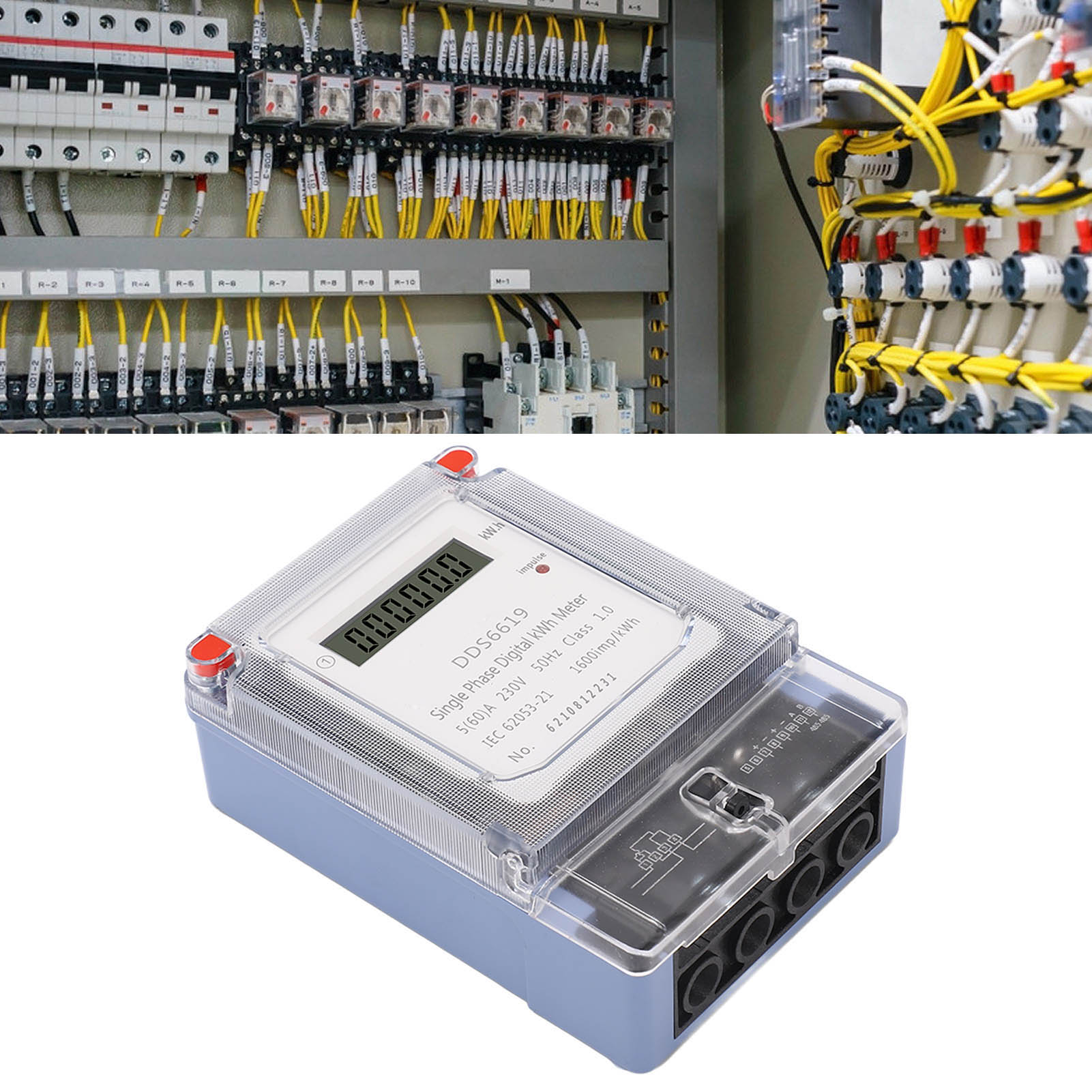 Einphasiger Haushaltsstromzähler Mit Wandmontierter Lcd-anzeige (kwh), Standard-einphasen-zweidrahtzähler, 230 V Ac 5 A.