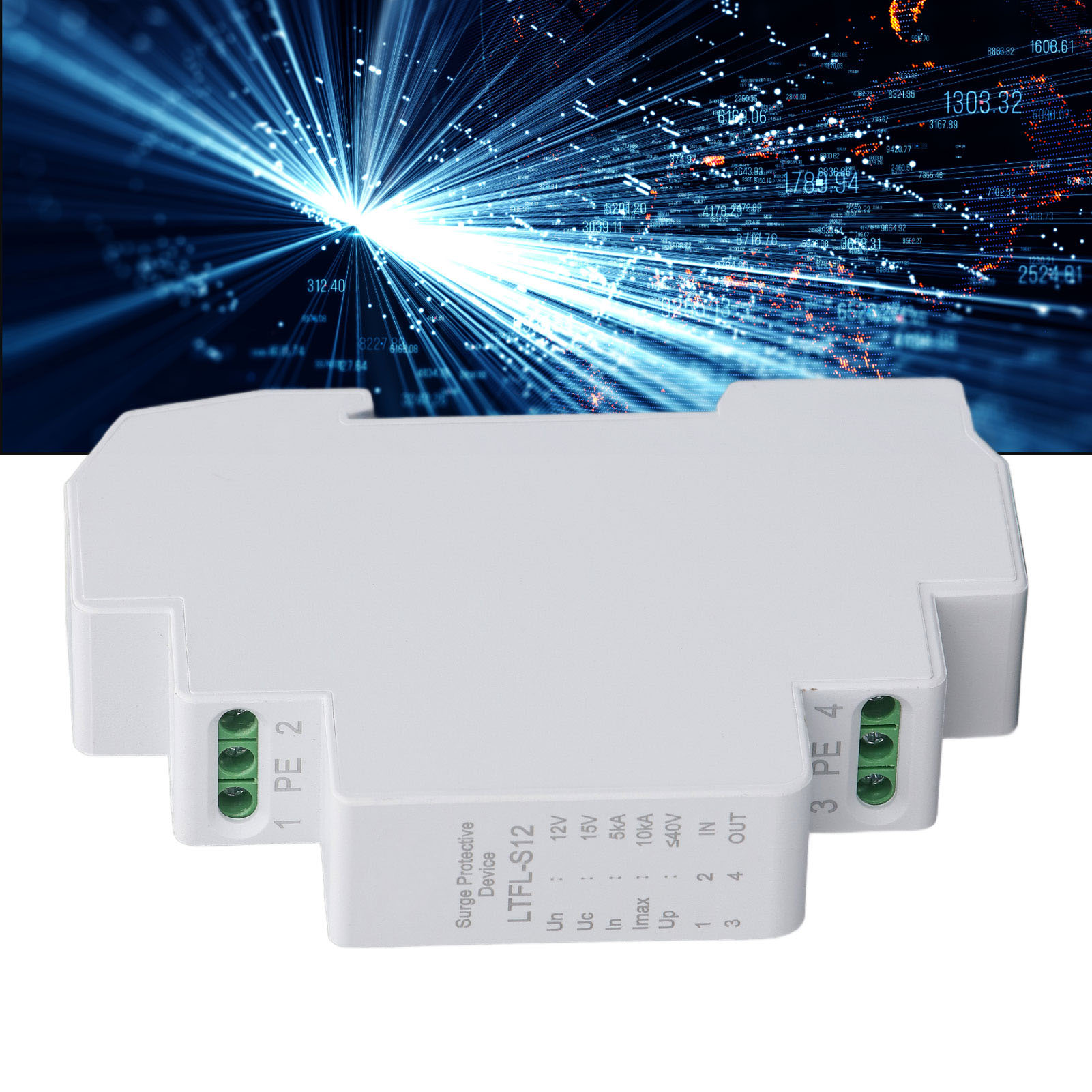 Ltfl-s12 Rs485 Din-schienen-überspannungsschutz, 12 V, 5-10 Ka