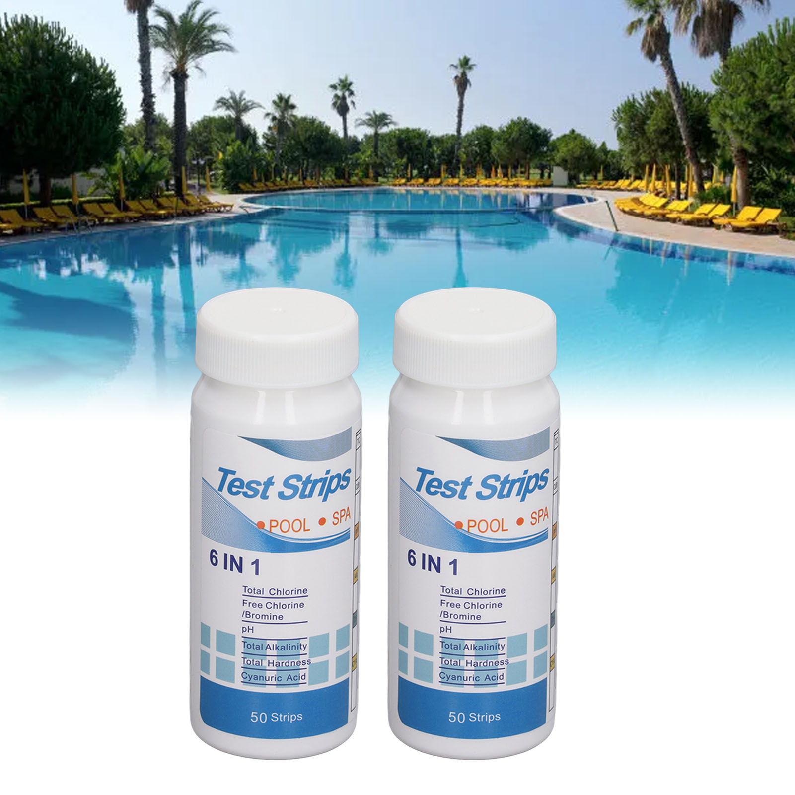6-in-1 Wasserqualitätstester: Restchlorid, Säuregehalt, Alkalität, Gesamthärte Ph-teststreifen Für Schwimmbäder (100 Streifen) Teststreifen Für Den Säure-basen-haushalt Des Menschlichen Körpers