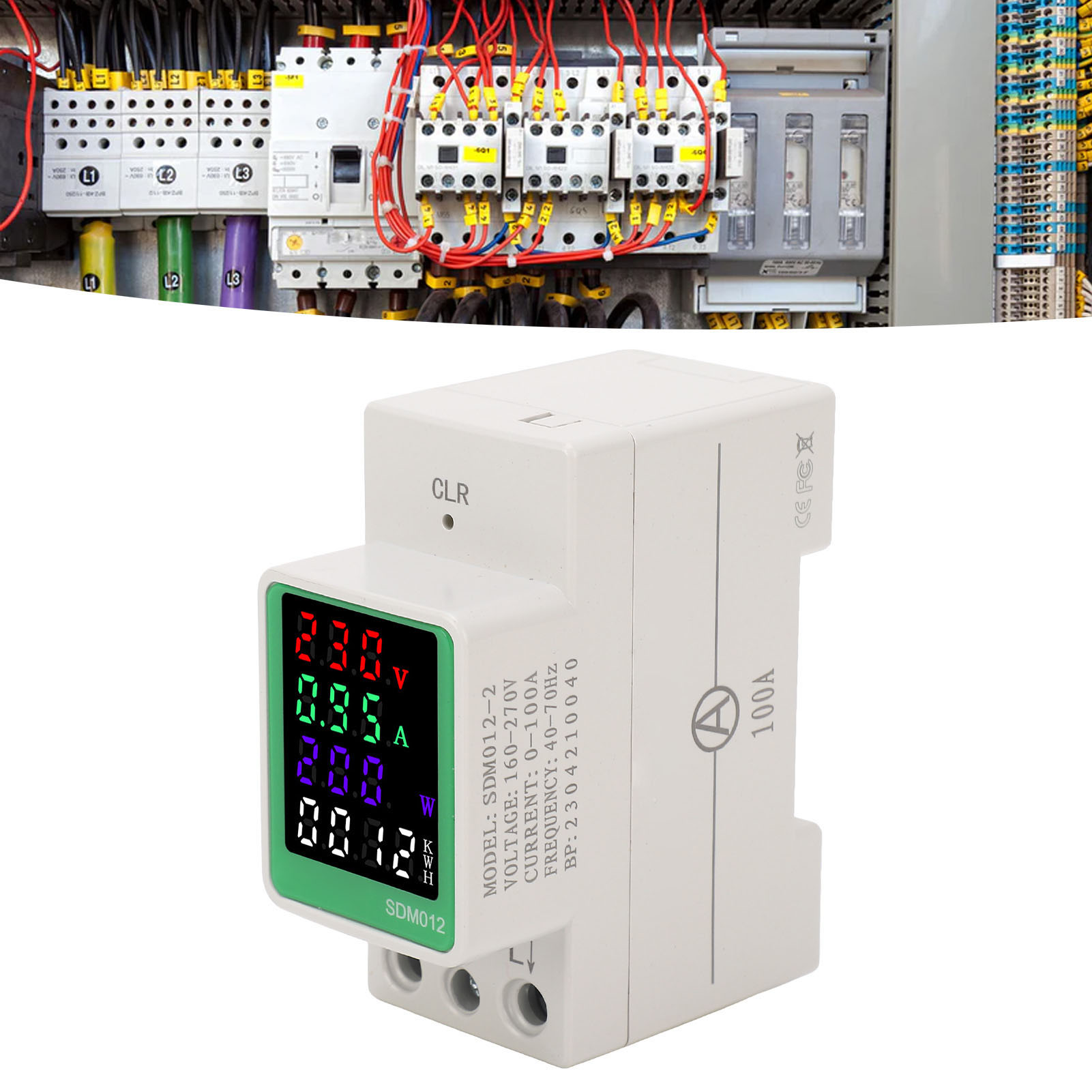 Digitales Amperemeter Und Voltmeter Für Einphasige Wechselstromanwendungen, Din-schienenmontage, Frequenz, Leistungsfaktor, Energie (kwh), Multifunktionaler Leistungsmonitor, Standardmodell Ac230v 0-1