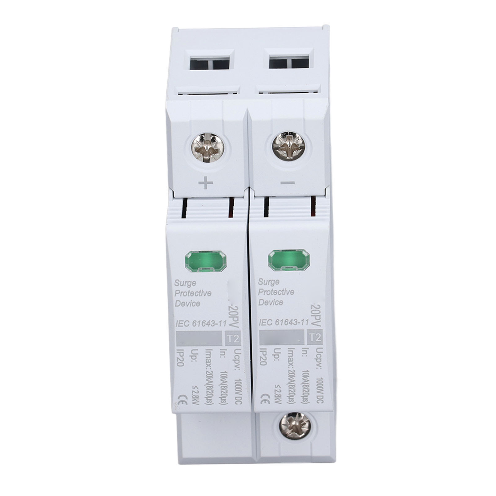 Chlt-20pv Solar-photovoltaik-überspannungsschutz Dc 2p 1000 Vdc 10-20 Ka 35 Mm Din-schienenmontage