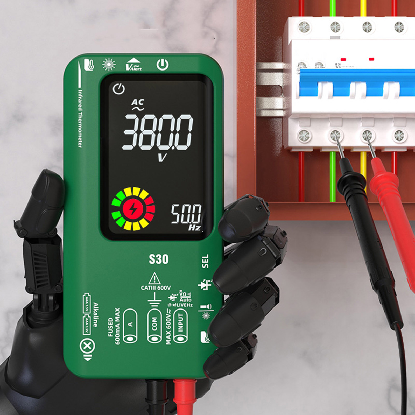 Bside S30 Hochpräzises Digitalmultimeter Mit Wiederaufladbarem Farbdisplay Und Infrarot-temperaturmessfunktion – Multimeter Für Elektriker