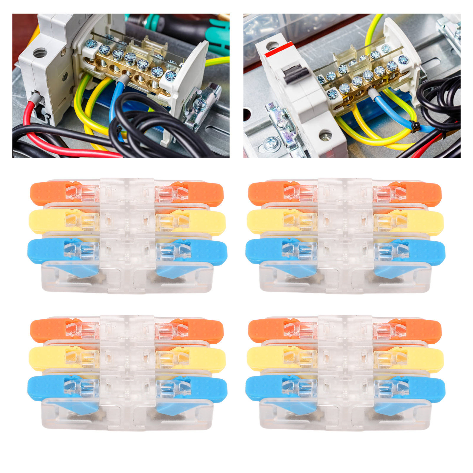 Verkaufseinheit: 10 Stück. H63w3 3-in/3-out-stecker Für Kabel Mit 0,5 Bis 6 Mm² Querschnitt, Schnellverteiler, 41 A, 450 V
