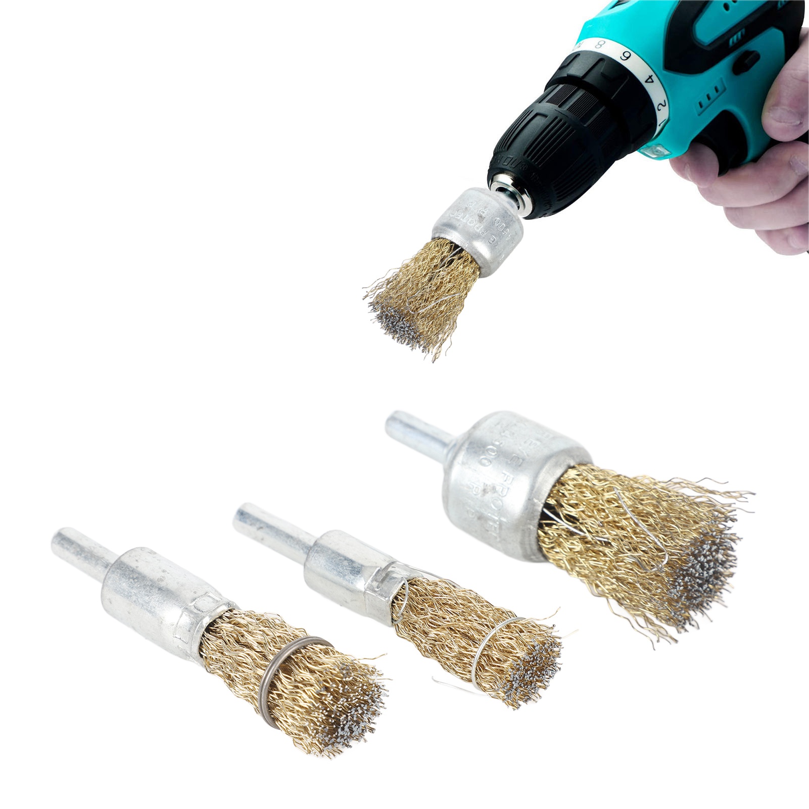 Drahtbürste In Stiftform, Drahtbürste In Schalenform, Drahtbürste, Elektrische Bohrmaschine, Winkelschleifer-bürstenkopf, 3-teiliges Schleifkopf-set