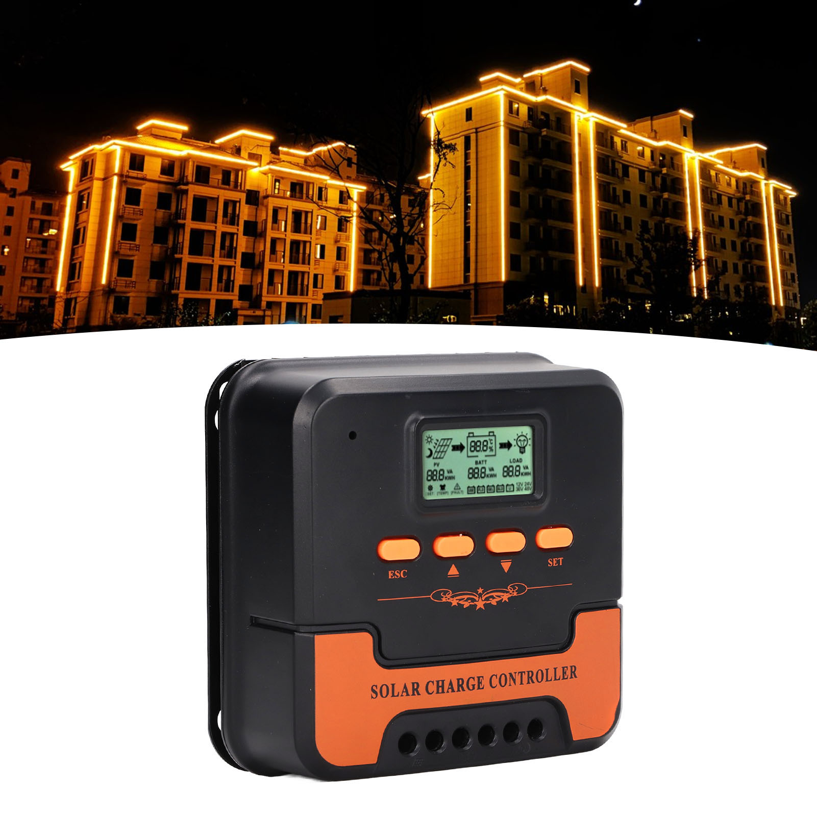 Mppt-solarladeregler Mit Lcd-bildschirm, Intelligenter Lichtladeregler, Adaptive 12v/24v 20a.