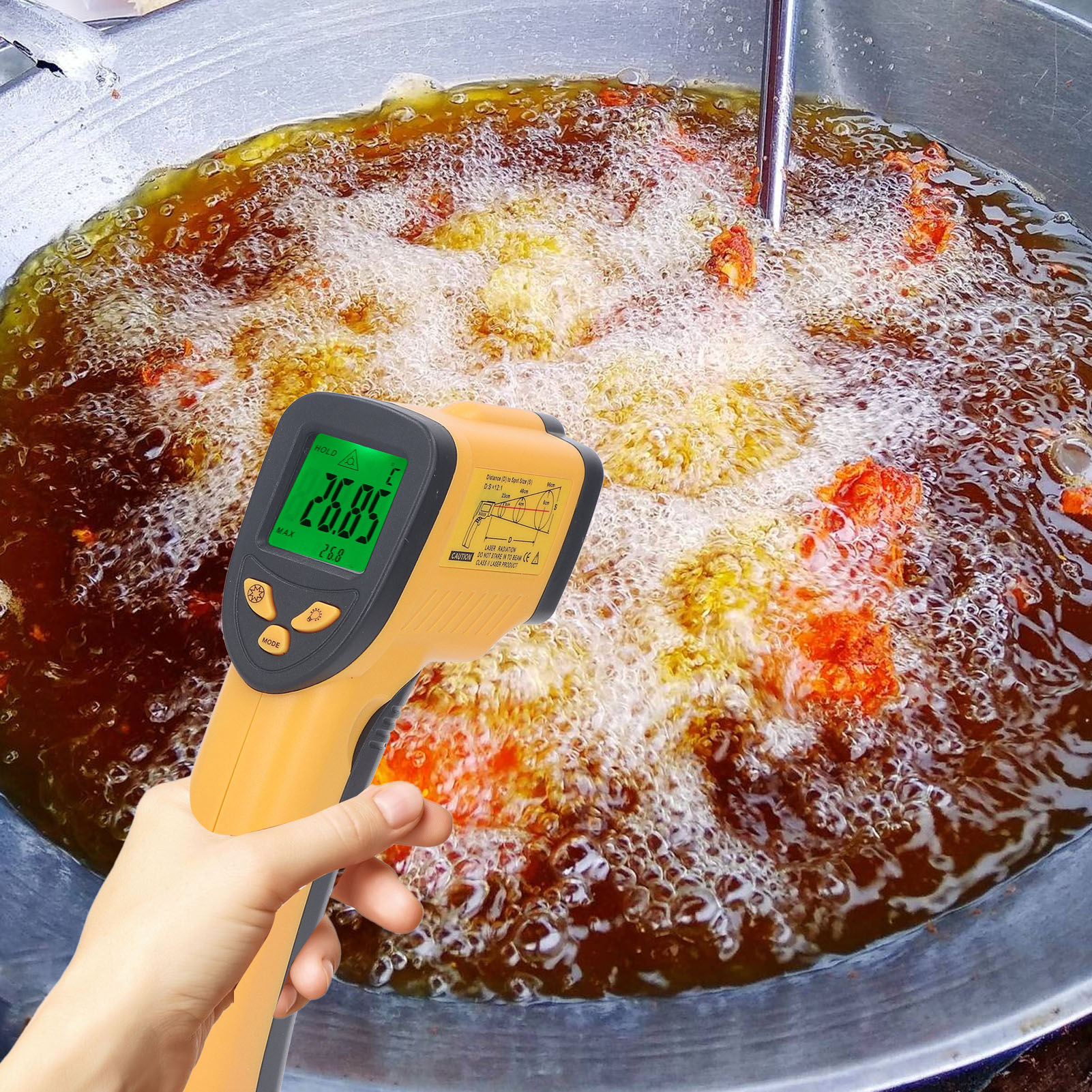 Berührungsloses Industriethermometer, Infrarotthermometer, Temperaturmessbereich -50 °c Bis 600 °c