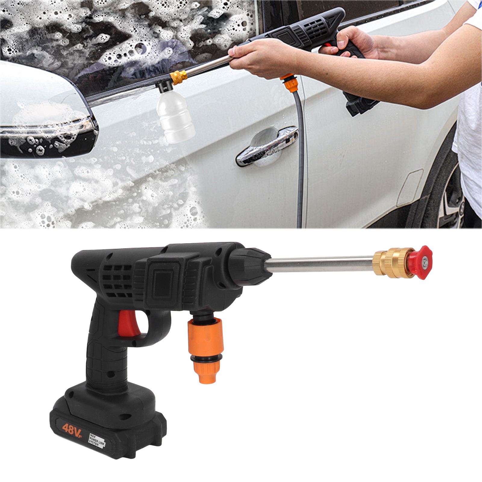 Hochdruck-autoreiniger/tragbarer Elektrischer Lithium-ionen-reiniger, Geeignet Für Autowäsche/pflanzenbewässerung/bodenreinigung (europäischer Standard)