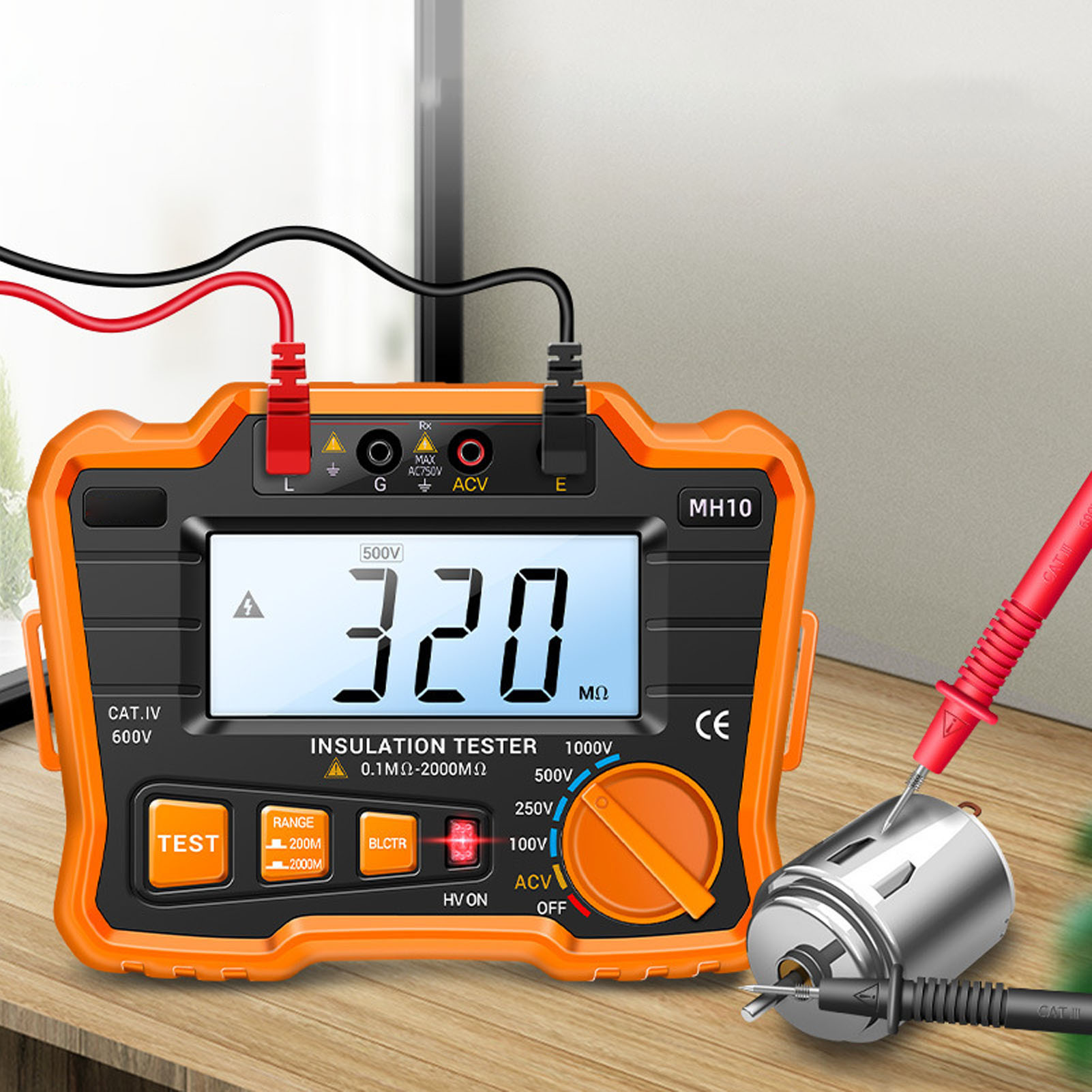 Aneng Isolationswiderstandsmessgerät, Digitales Megohmmeter, Hochpräzises Messgerät Für Hohe Elektrische Widerstände, Elektronisches Isolationsmessgerät