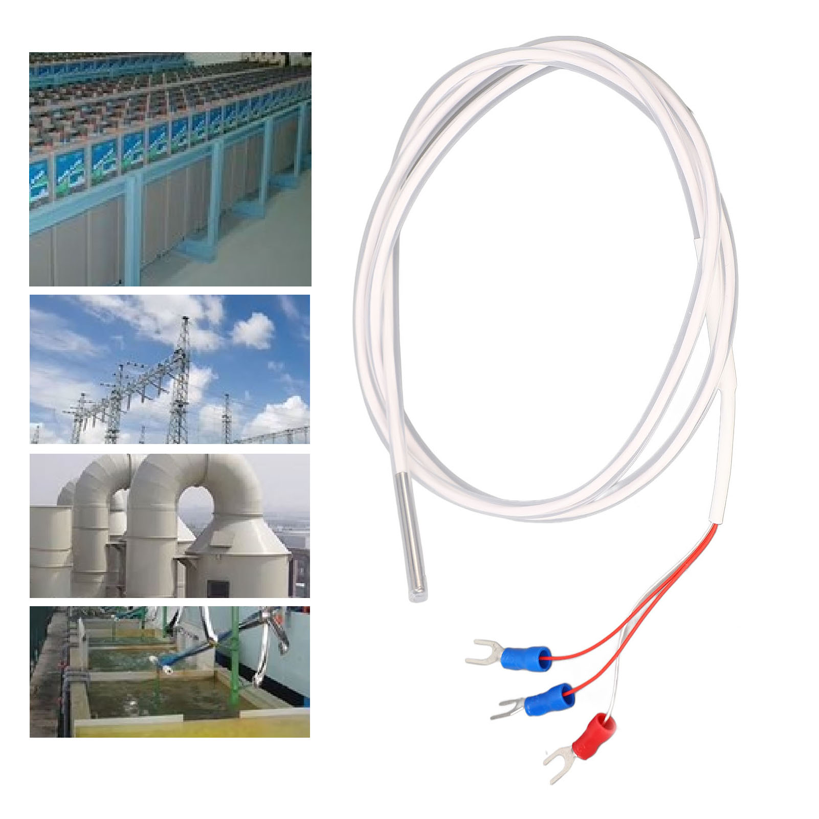 Pt100 Platin-widerstandstemperatursensor, Teflon-beschichtet Und Korrosionsbeständig, Wasserdichte Sonde, 1 Meter.