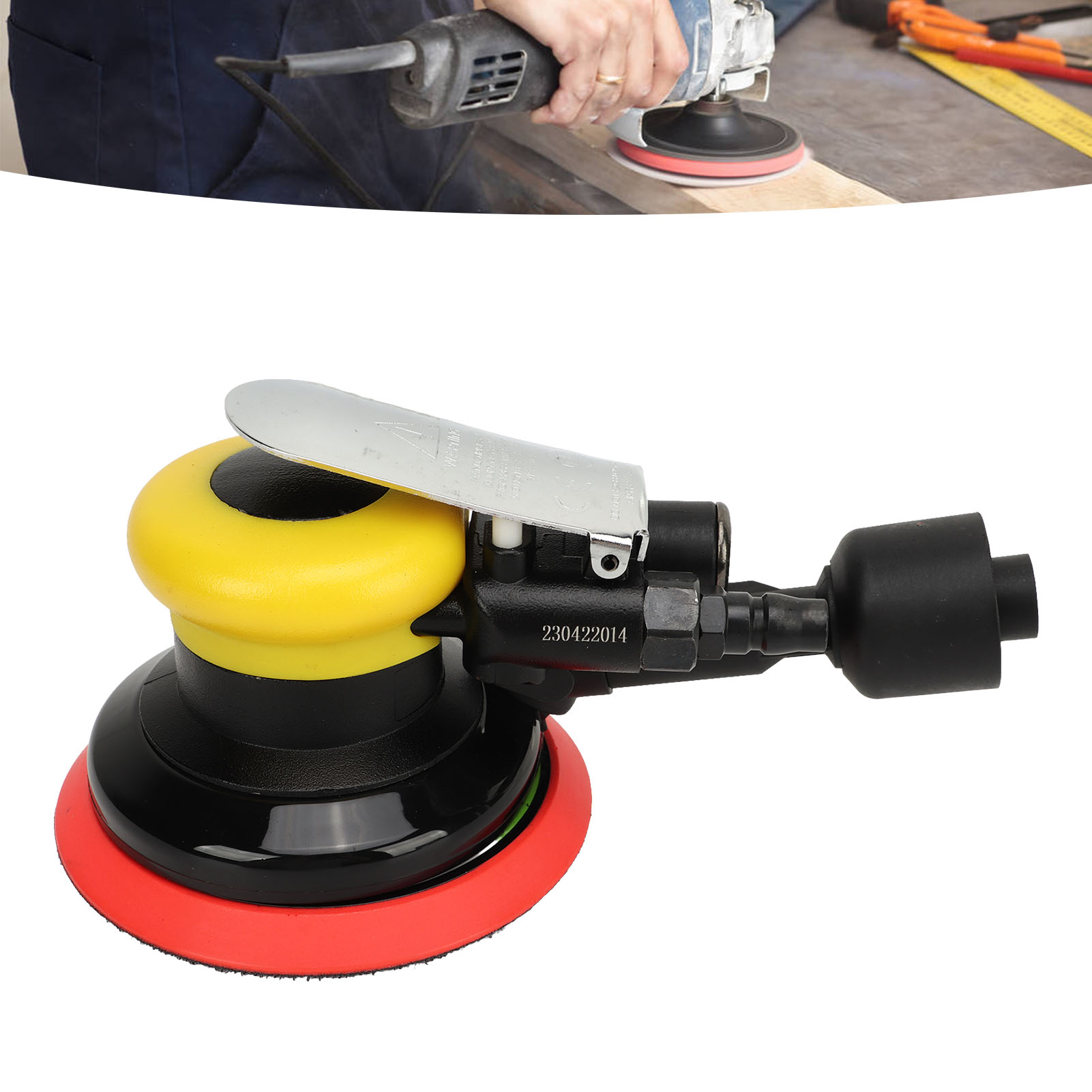 Leistungsstarker Pneumatischer Bandschleifer Mit 13.000 U/min Und Staubabsaugung, 12,7 Cm (5 Zoll), Blechschleifmaschine, Steinpoliermaschine