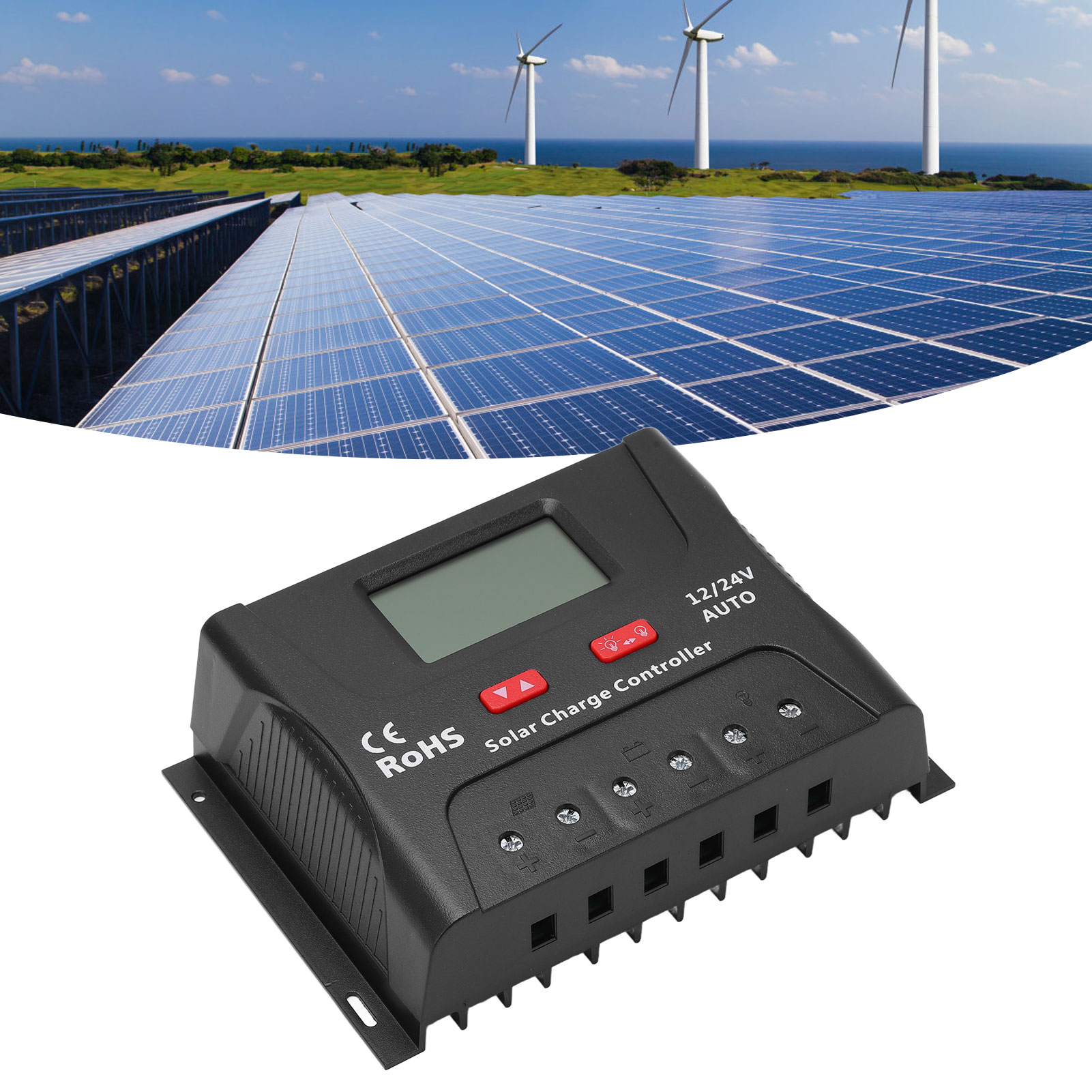Hp Serie 50a 12v/24v Pwm Solar-lade-/entladeregler Mit Led-anzeige Und Usb-anschluss