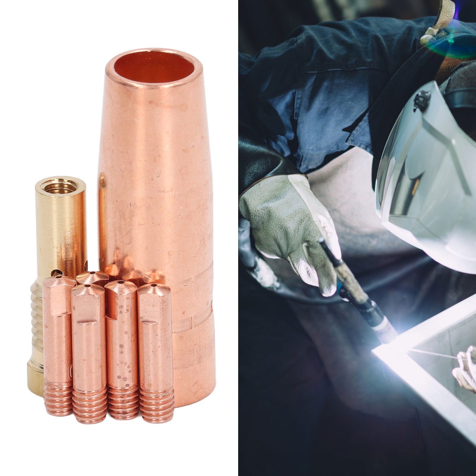 0,9-mm-schutzdüsen-set Aus Vollkupfer Für Mig-schweißbrenner Mit 0,9-mm-düsenkopf, Kompatibel Mit Century Fc90/80gl Forney Easy Weld Titanium Easy Flux Lincoln Craftsman Chicago Electric