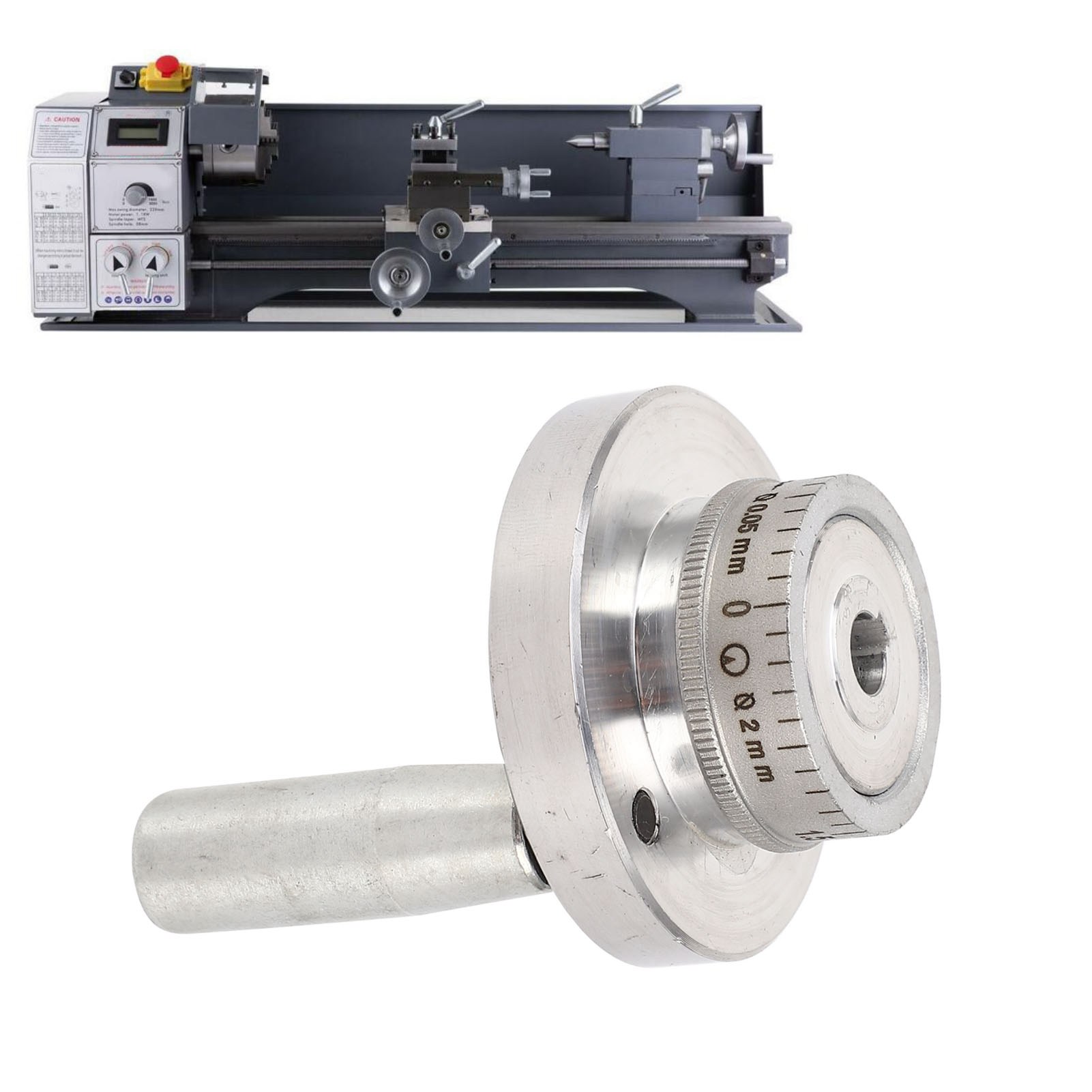 Handrad Für Mini-werkzeugmaschinen Mit Griff, 58 Mm Gebogenes Aluminiumlegierungs-plattenrad, Geeignet Für Mini-drehmaschinen Wie 712, 714, 0618, Cj18a Usw.