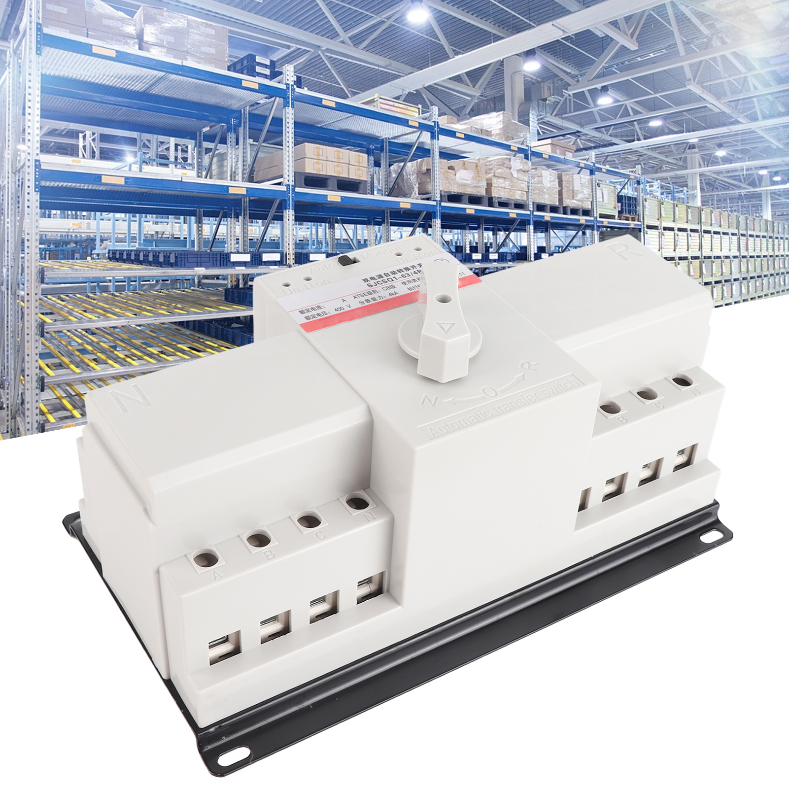 Sjcs Q1-63/4p 63a Automatischer Umschalter Mit Zwei Stromversorgungen, 4 Ka 400 V Leistungsschalter, Brandschutztyp