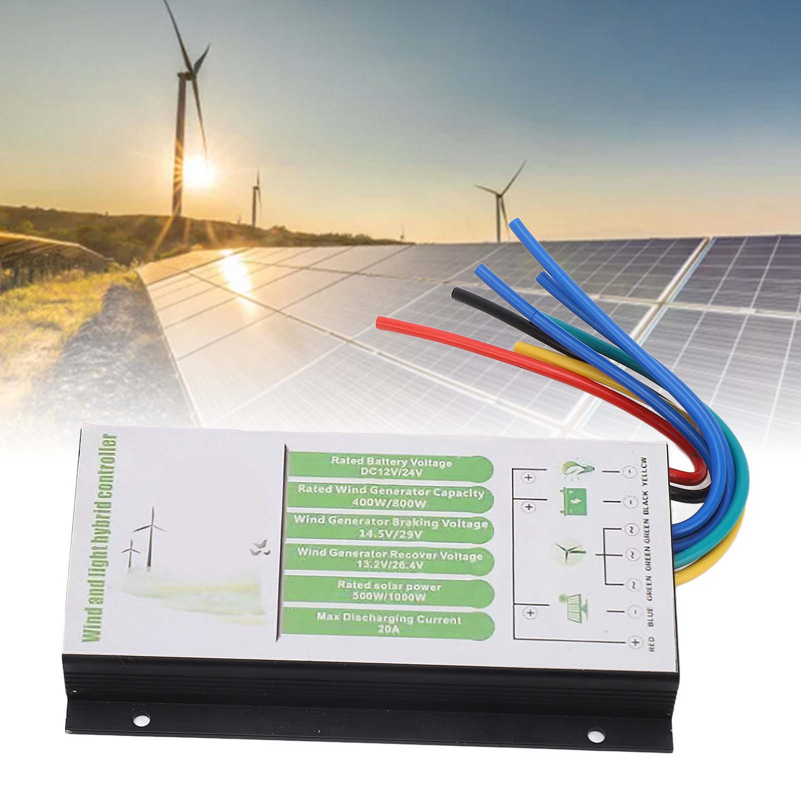 Hybrid-wind- Und Solarladeregler Für Das Automatische Laden Von 12v/24v-batterien, 20a Hybrid-laderegler Zum Laden Einer Windkraftanlage Bis Zu 800w Und Eines Solarmoduls Bis Zu 1000w.