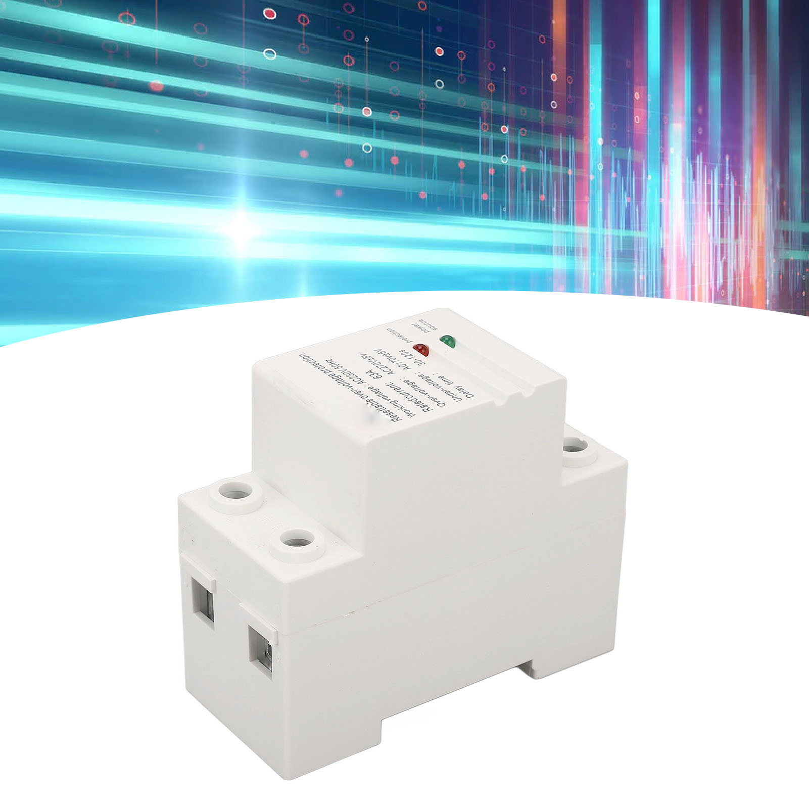 Chltdq Ac230v 63a: Intelligenter Einphasen-überspannungs-/unterspannungsschutz Mit Automatischer Rückstellung Und Zeitverzögerung, Ideal Für Den Heimgebrauch. Din-schienenmontage, Eingang Unten, Ausga