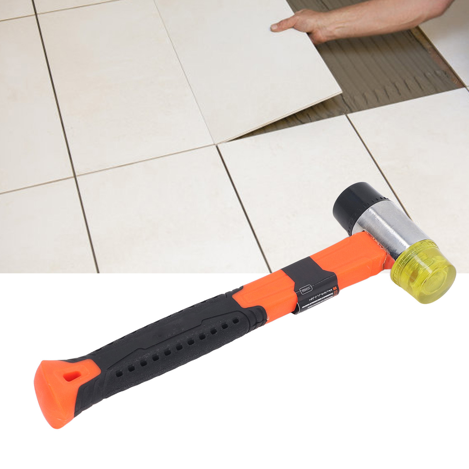 35-mm-fliesensetzhammer Mit Zweifarbigem Kopf, Multifunktionaler Bauhammer Für Den Heimwerkerbereich