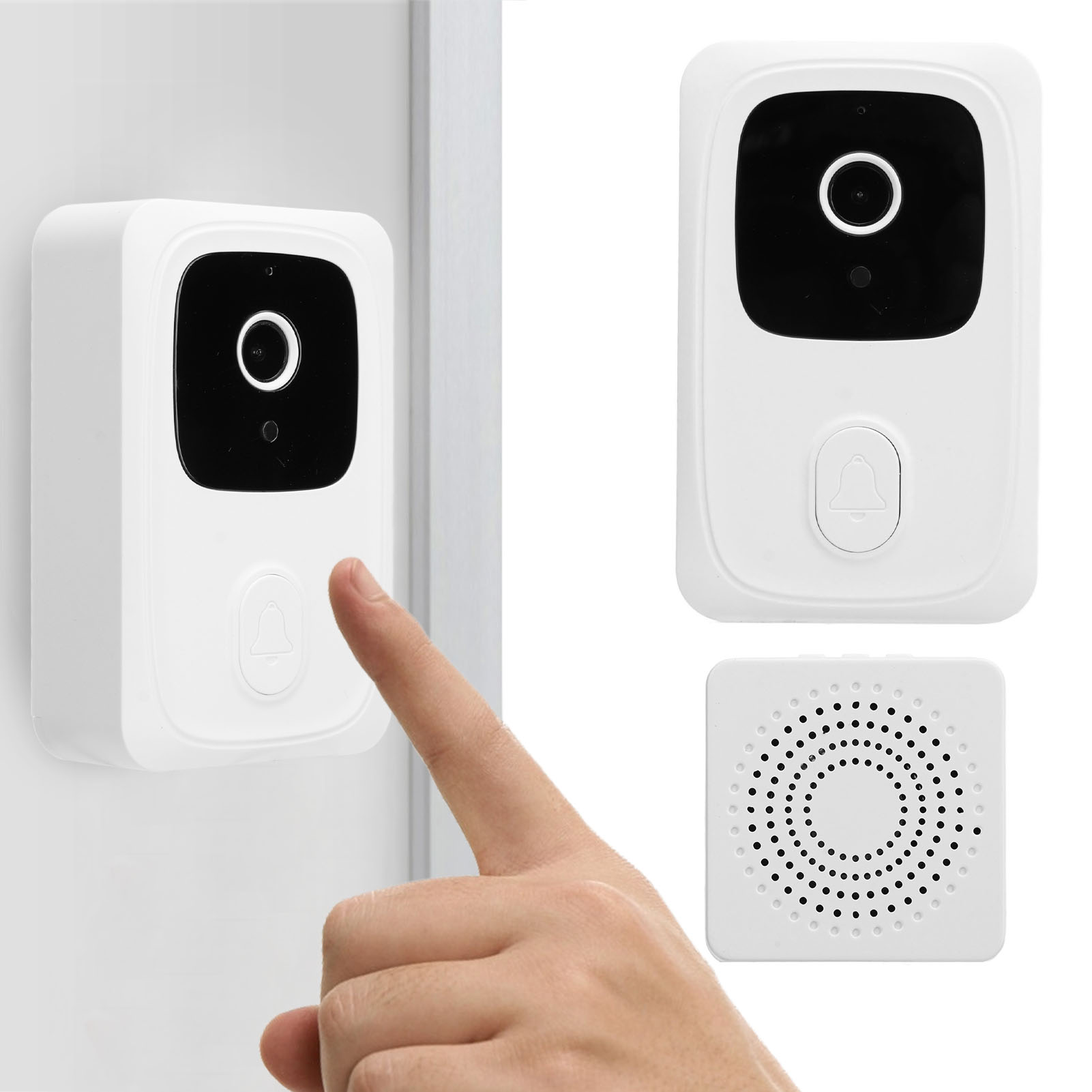 Graffiti Smart Wifi Low Power Video Doorbell Mit Zwei-wege-gegensprechanlage, Hd-nachtsicht Mit Großer Reichweite Und Nachtsichtfunktion.