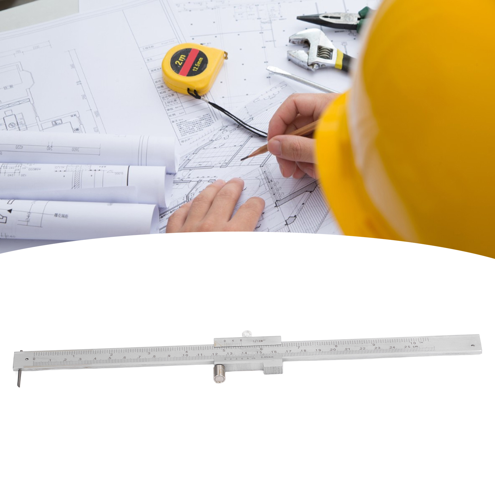 Anreißnadel Aus Edelstahlhartmetall, Anreißlehre, Messschieber Zum Parallelanreißen 0-250 Mm
