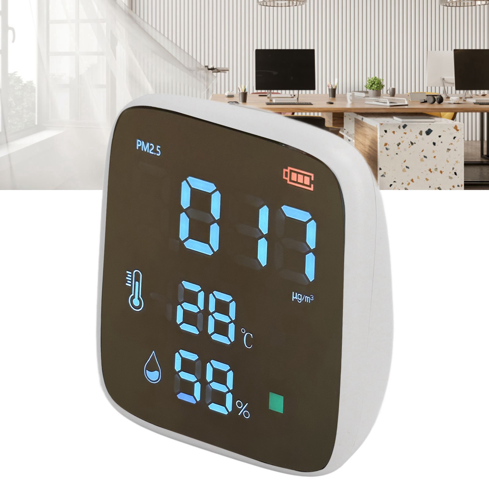 Dm1308e Miniatur-pm2.5-staub-, Temperatur- Und Feuchtigkeitsdetektor Mit Überschwingalarm