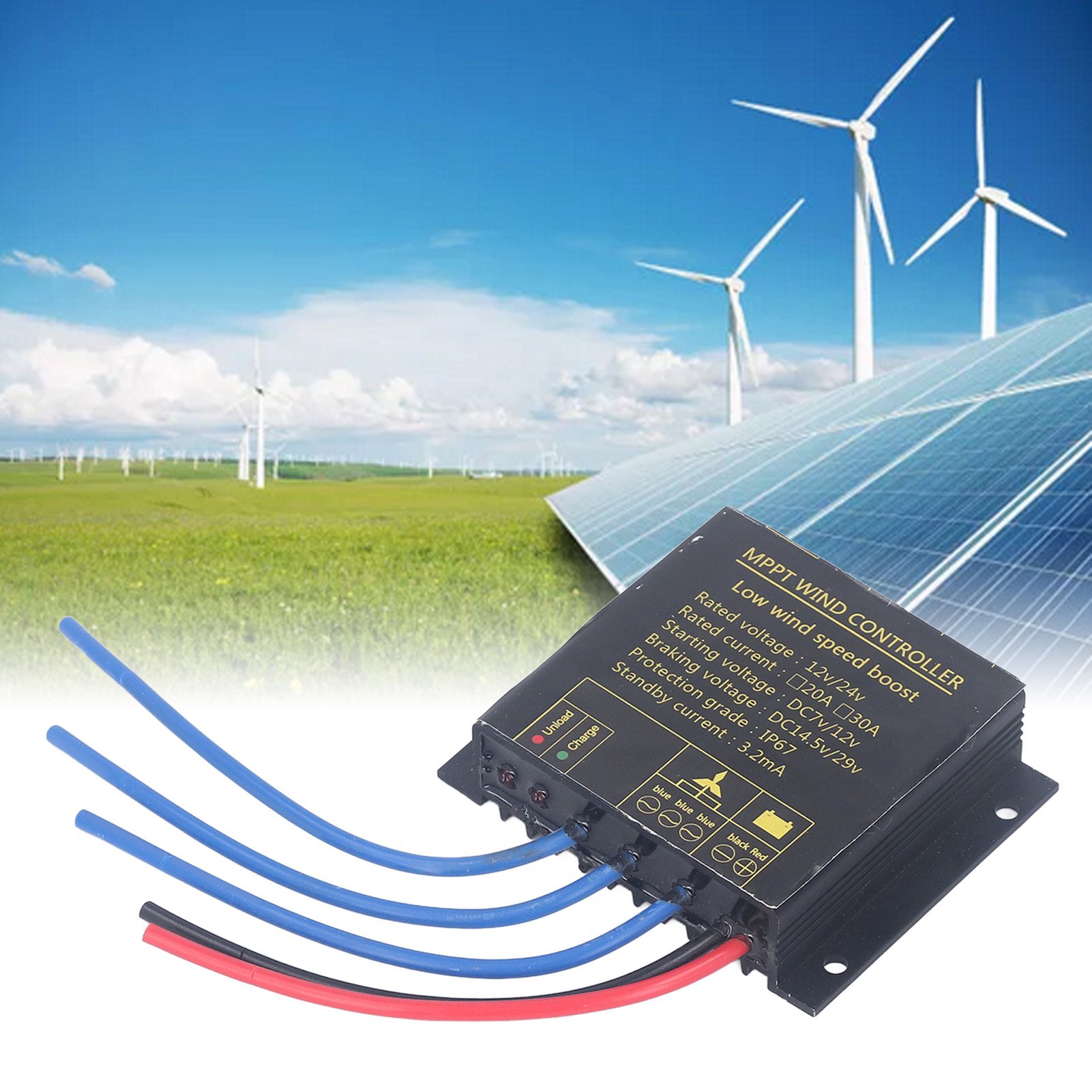 12v/24v Mppt-regler, Mppt-laderegler Für Windkraftanlagen, Ip67 Wasserdicht, Geeignet Für Windkraftanlagen Von 100w Bis 600w.