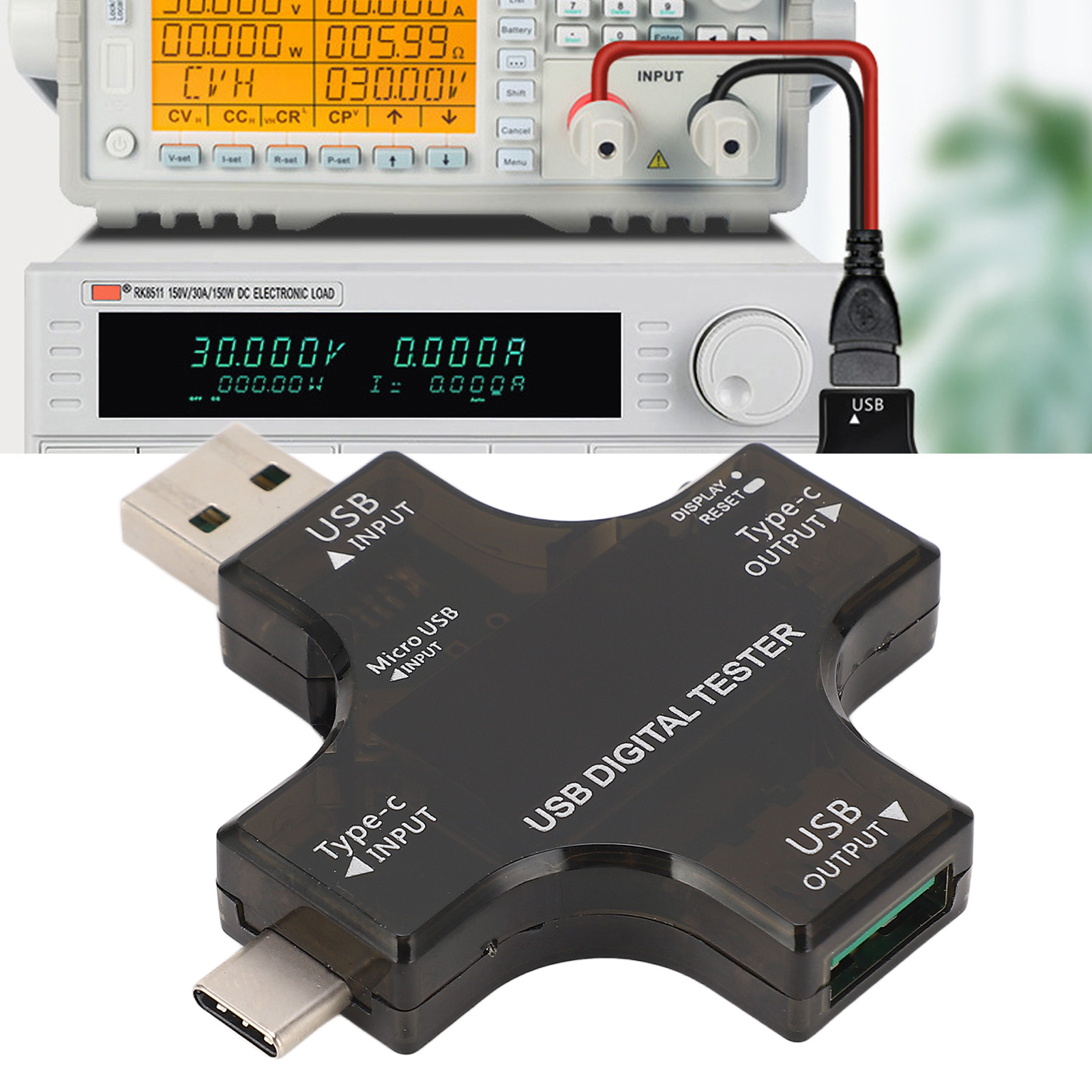 Juwei Farbdisplay-multimeter, Usb-voltmeter Und -amperemeter, Typ-c-teilentladungstester, Wattmeter, Bluetooth-version (englisch), Kreuzförmiges Farbdisplay-multimeter Mit Dualer Bluetooth-schnittstel