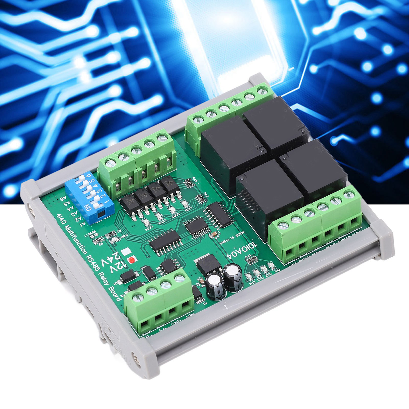 Modbusrtu Rs485 4-kanal Di-do Dc12v Relaismodul