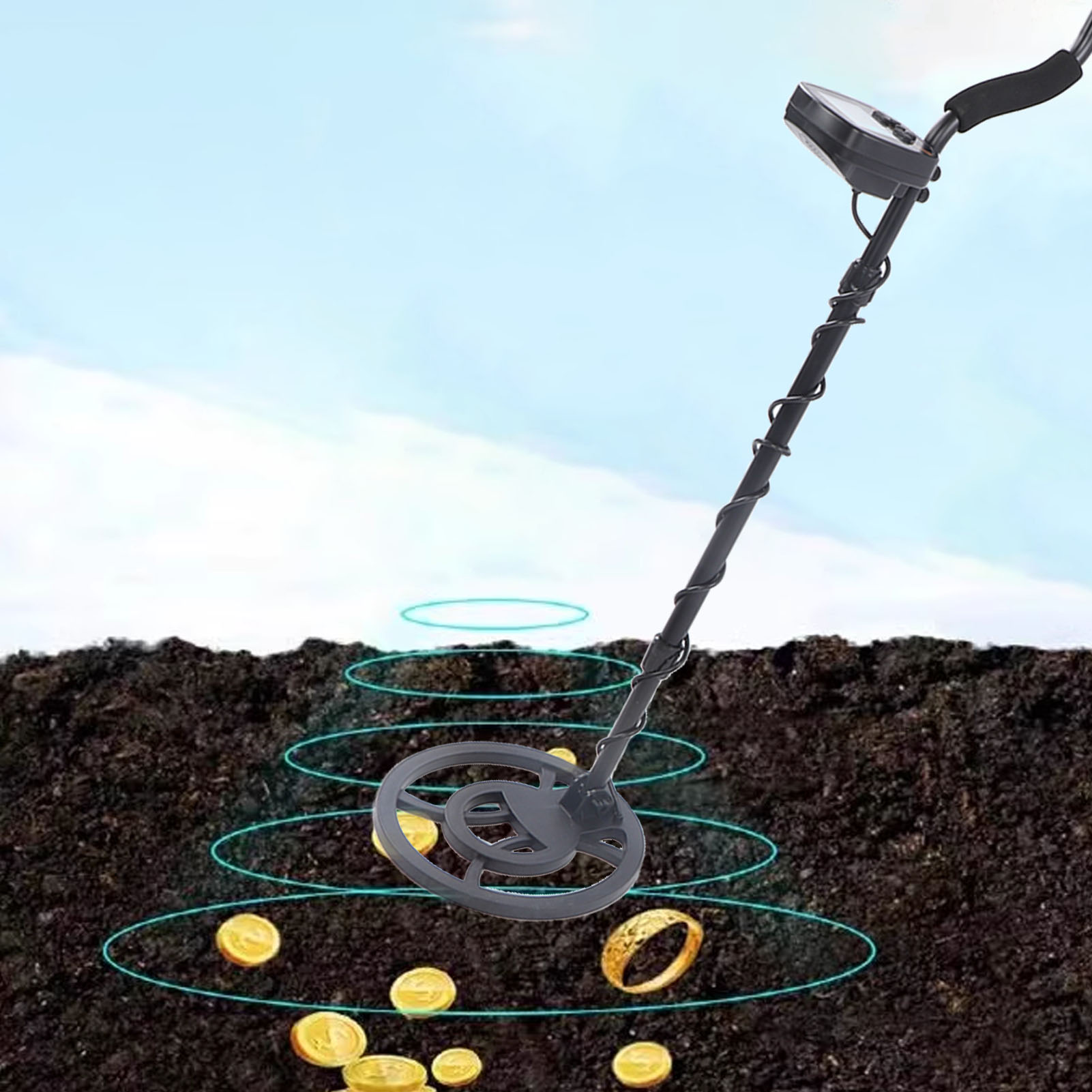 8260 Untergrund-metalldetektor, Tragbarer Metalldetektor Für Die Archäologische Schatzsuche Mit Lcd-bildschirm, Zur Unterscheidung Von Gold, Silber Und Kupfer Geeignet.