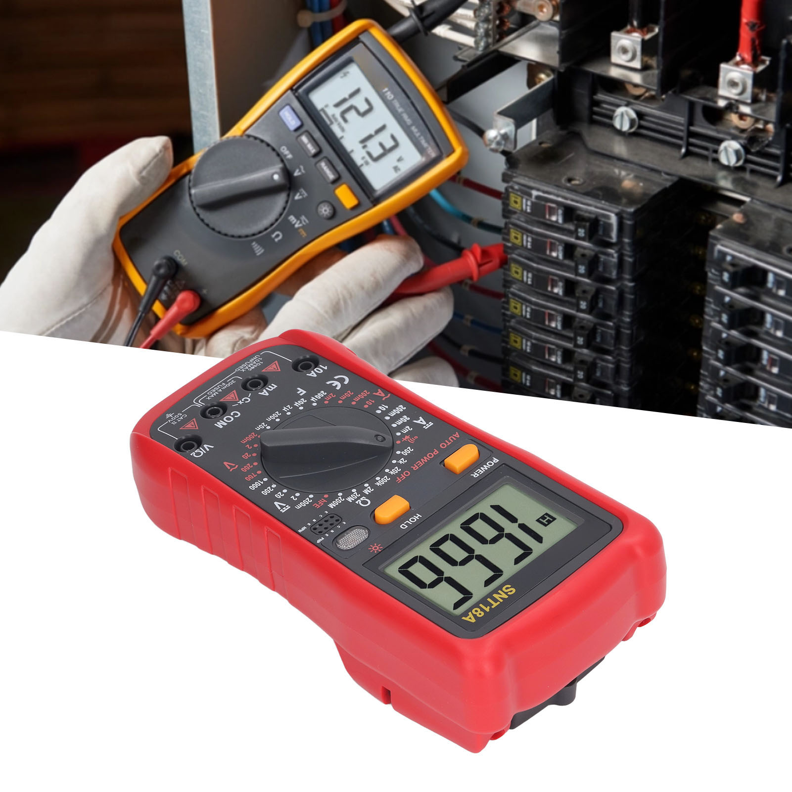 Snt18a Digitalmultimeter, 1000v Dc Oder 750v Ac Digitalvoltmeter, Tragbares Multimeter Für Elektriker Und Den Heimgebrauch.