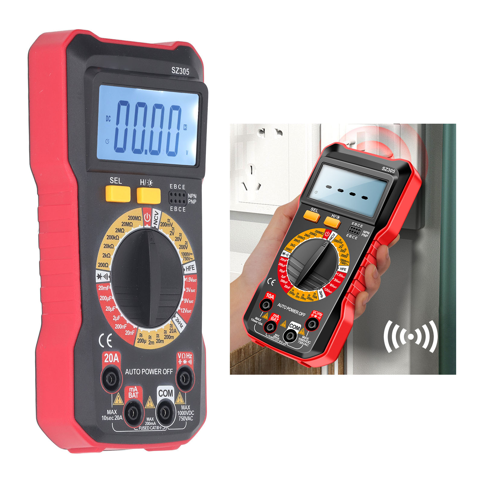 Aneng Sz305 Digitalmultimeter, Hochpräzises Tragbares Multimeter Mit Digitalanzeige, Kleines Multifunktionales Spannungs- Und Strommessgerät Für Die Elektrotechnik