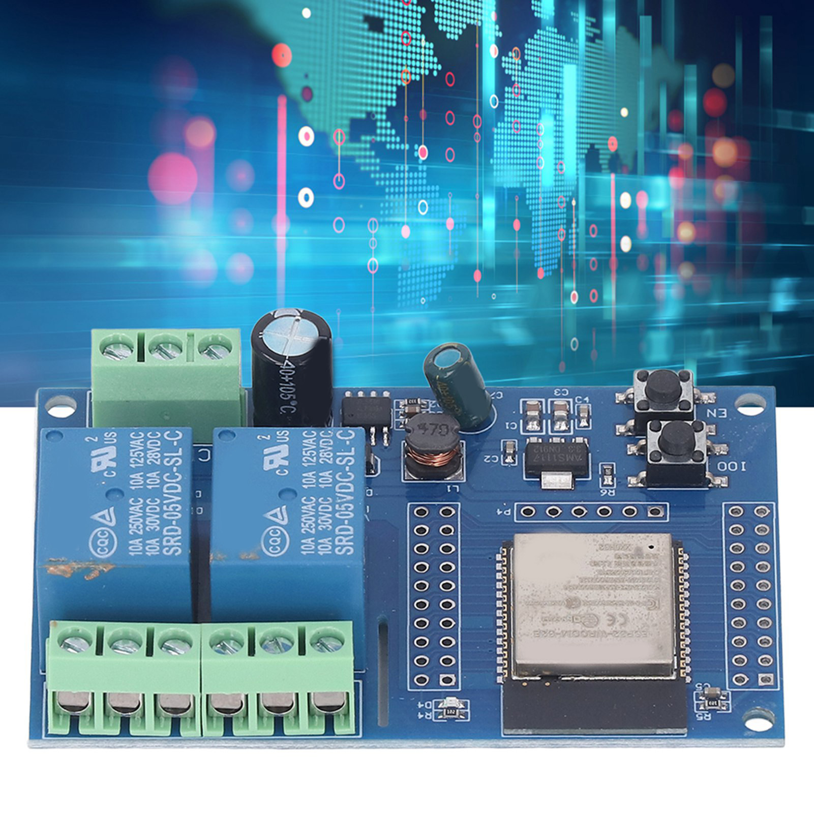 Esp32-zweikanal-relaismodul, Betrieben Mit 5–60 V Gleichstrom, Esp32-entwicklungsboard, Esp32-wroom-sekundärentwicklungsboard